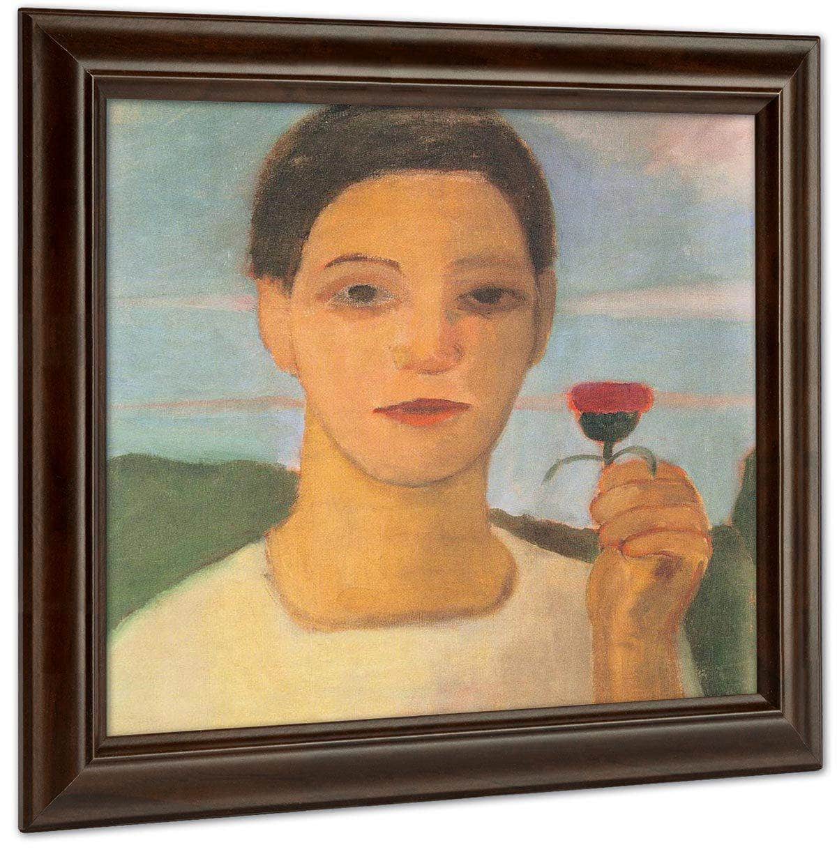 Portrait Of Sister Herma With Artichoke Flower In His Raised Hand By Paula Modersohn Becker - Image 6