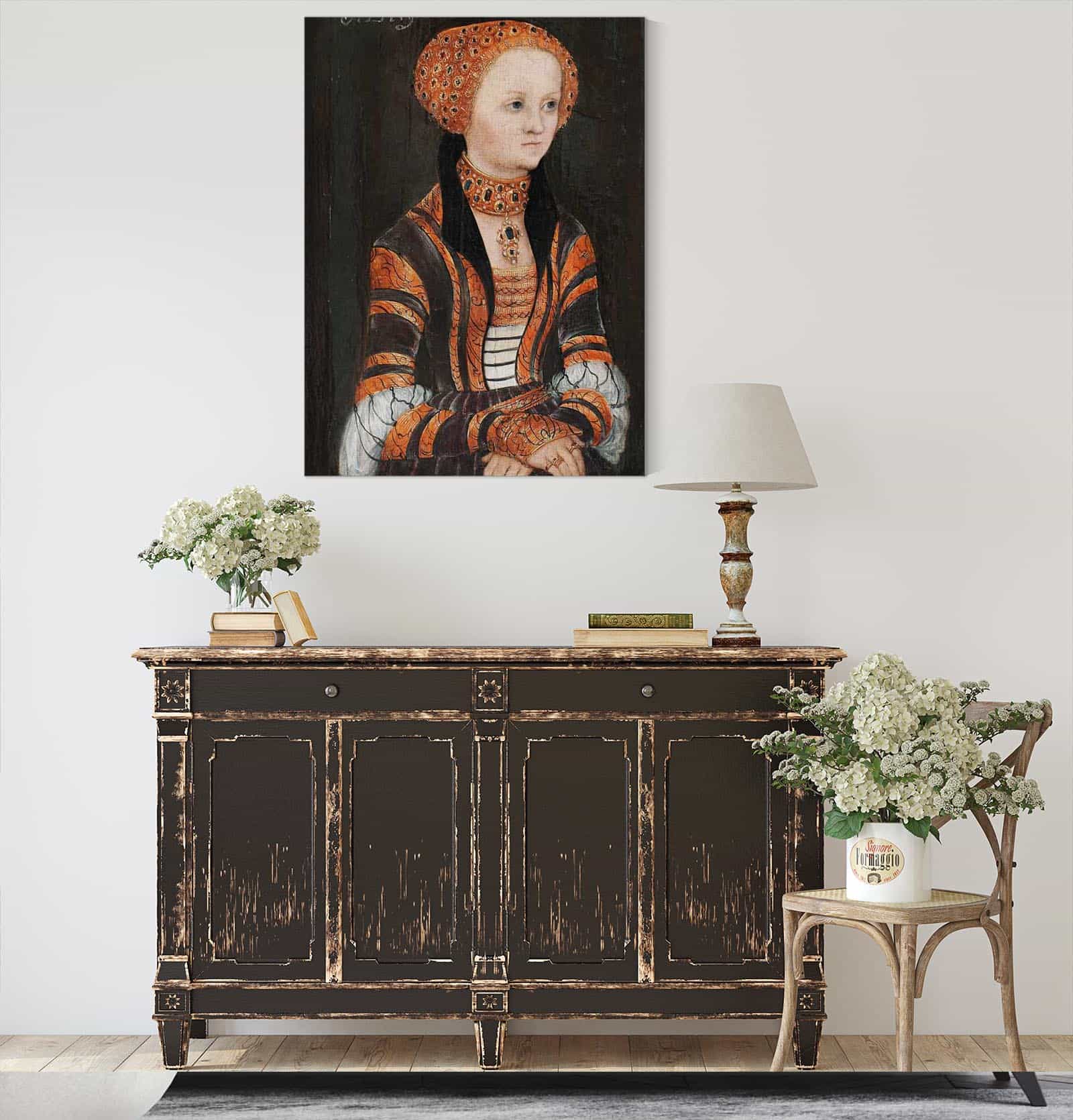 Portrait Of St Bridget Of Sweden by Lucas Cranach The Elder - Image 4