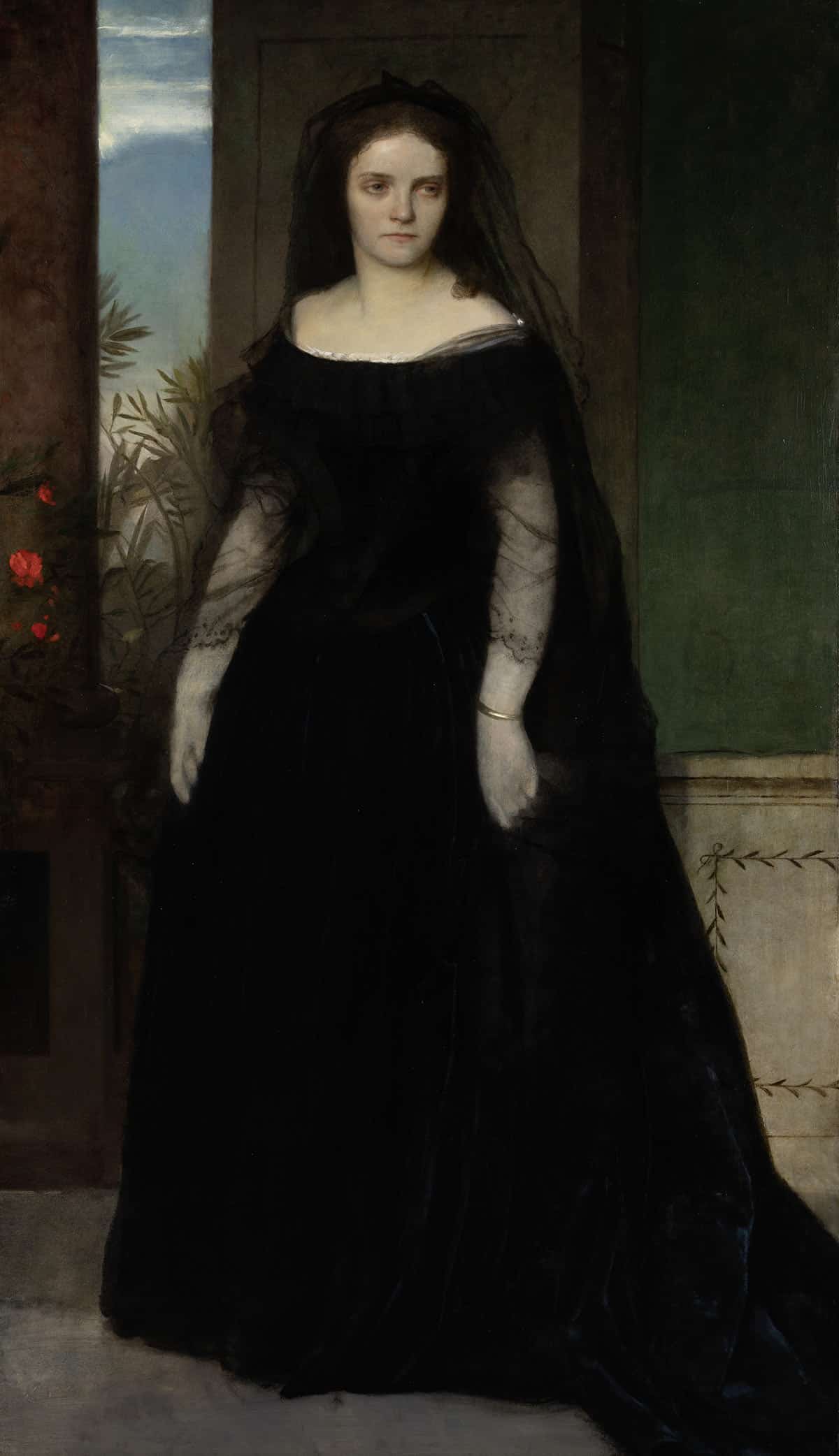 Portrait Of The Actress Fanny Janauschek by Arnold Bocklin - Image 3