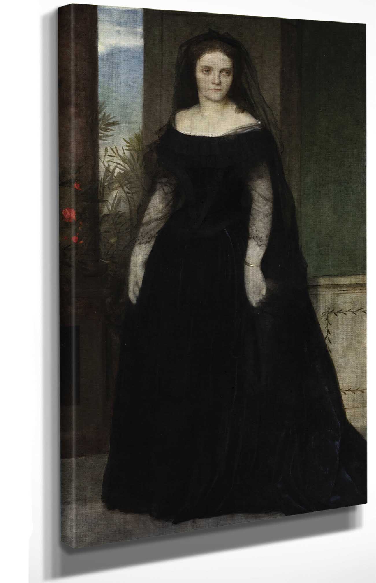 Portrait Of The Actress Fanny Janauschek by Arnold Bocklin - Image 4