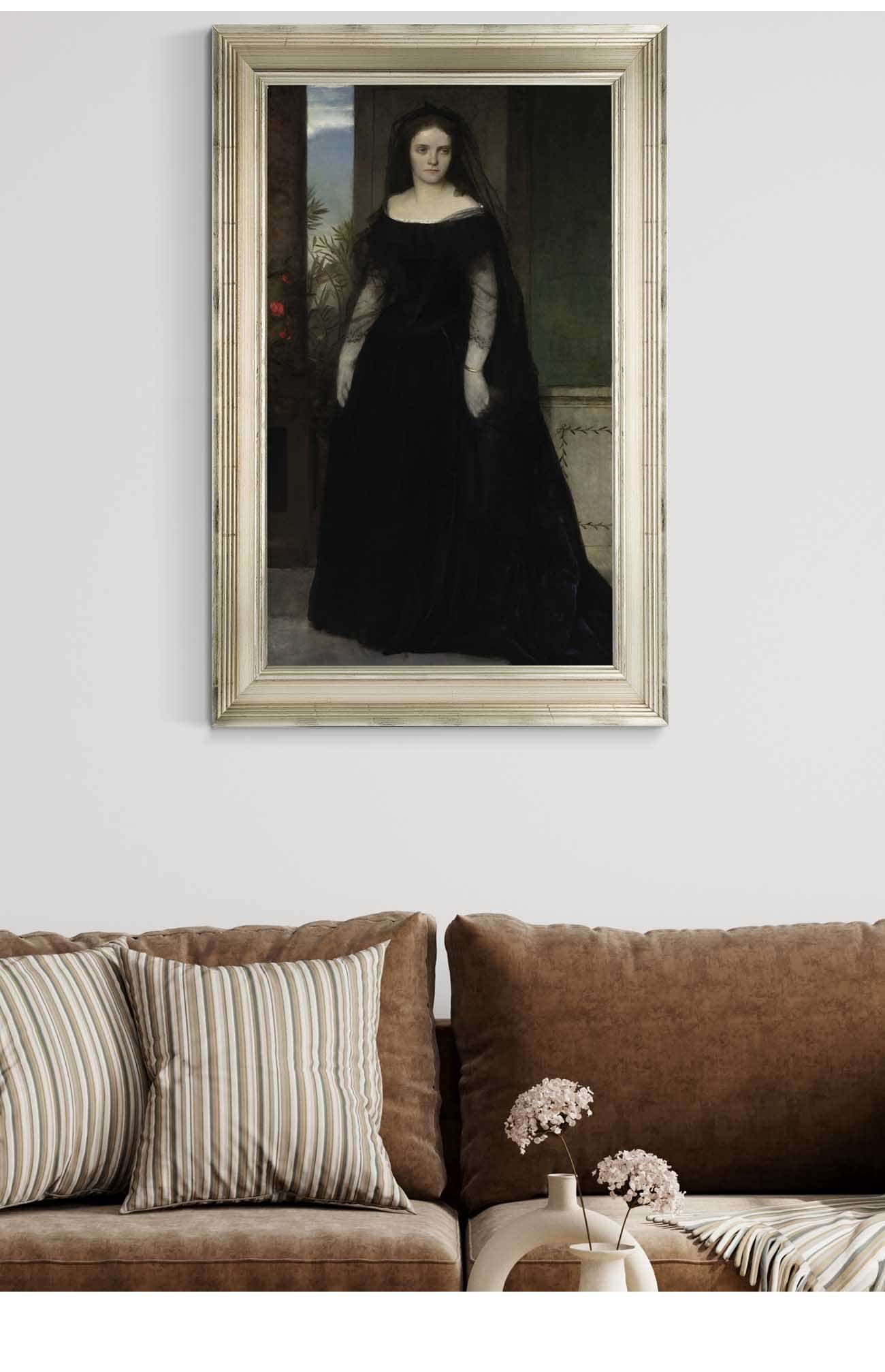 Portrait Of The Actress Fanny Janauschek by Arnold Bocklin - Image 5