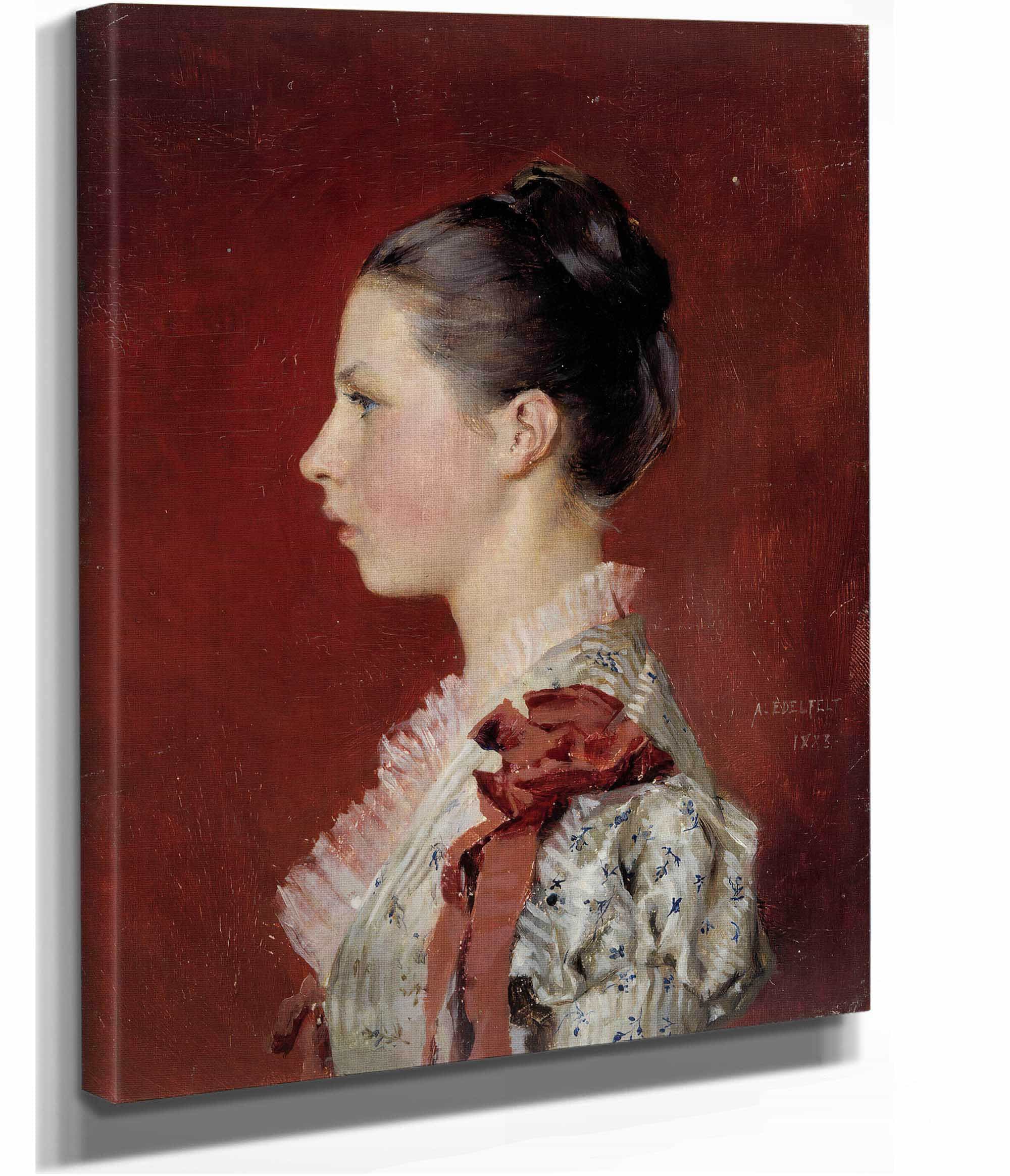 Portrait Of The Artists Sister Annie Edelfelt by Albert Edelfelt - Image 2