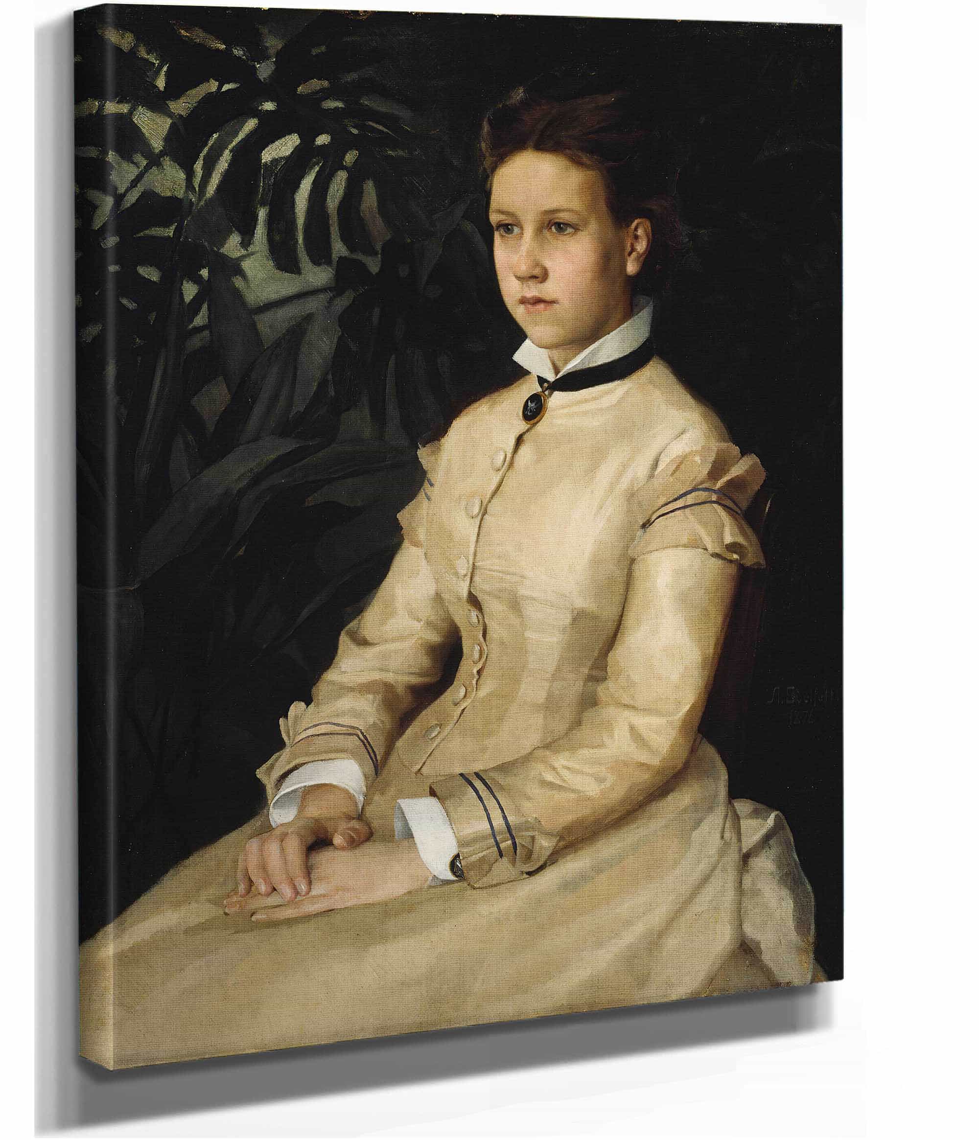 Portrait Of The Artists Sister Ellen Edelfelt by Albert Edelfelt - Image 2