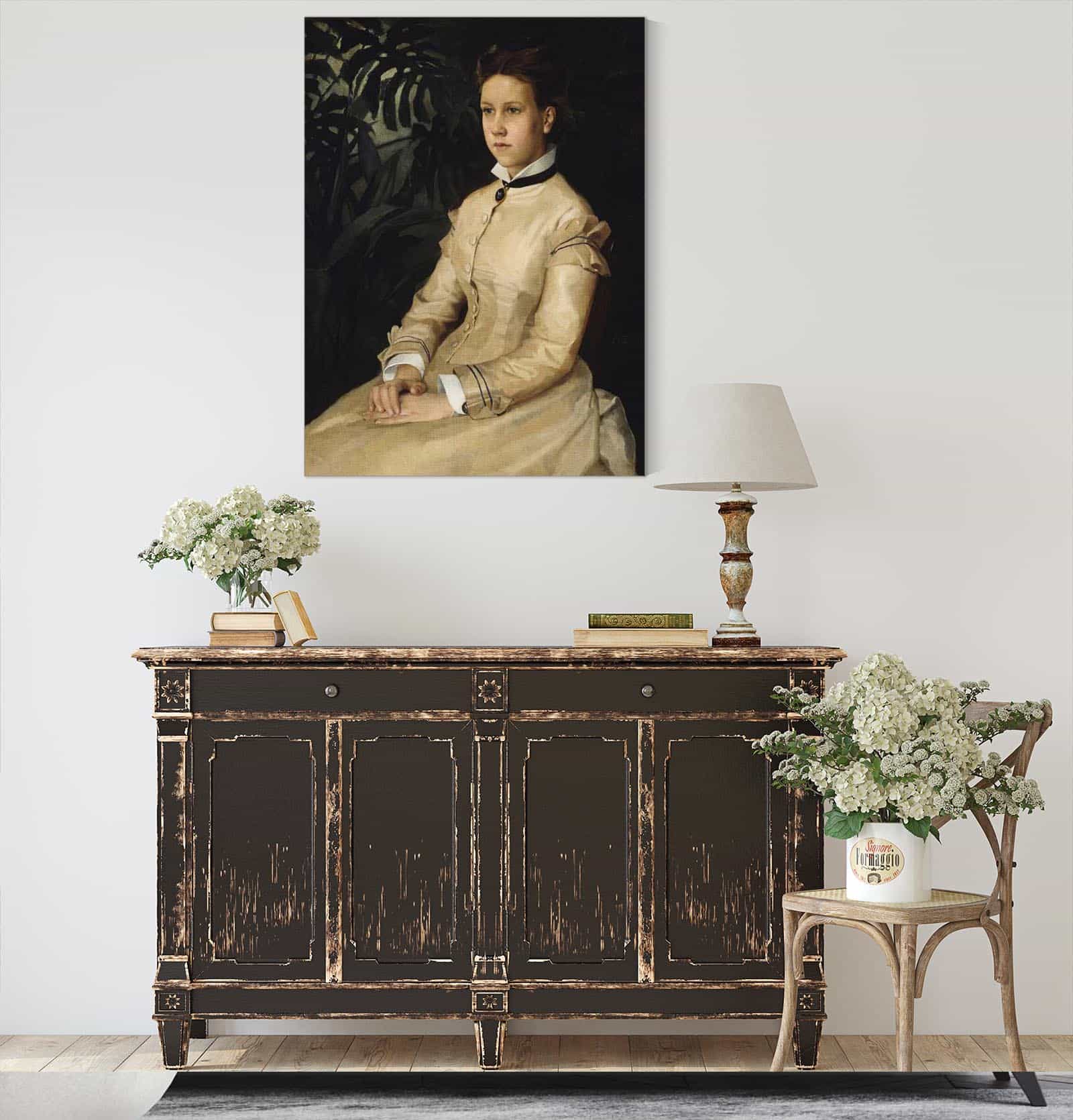 Portrait Of The Artists Sister Ellen Edelfelt by Albert Edelfelt - Image 4