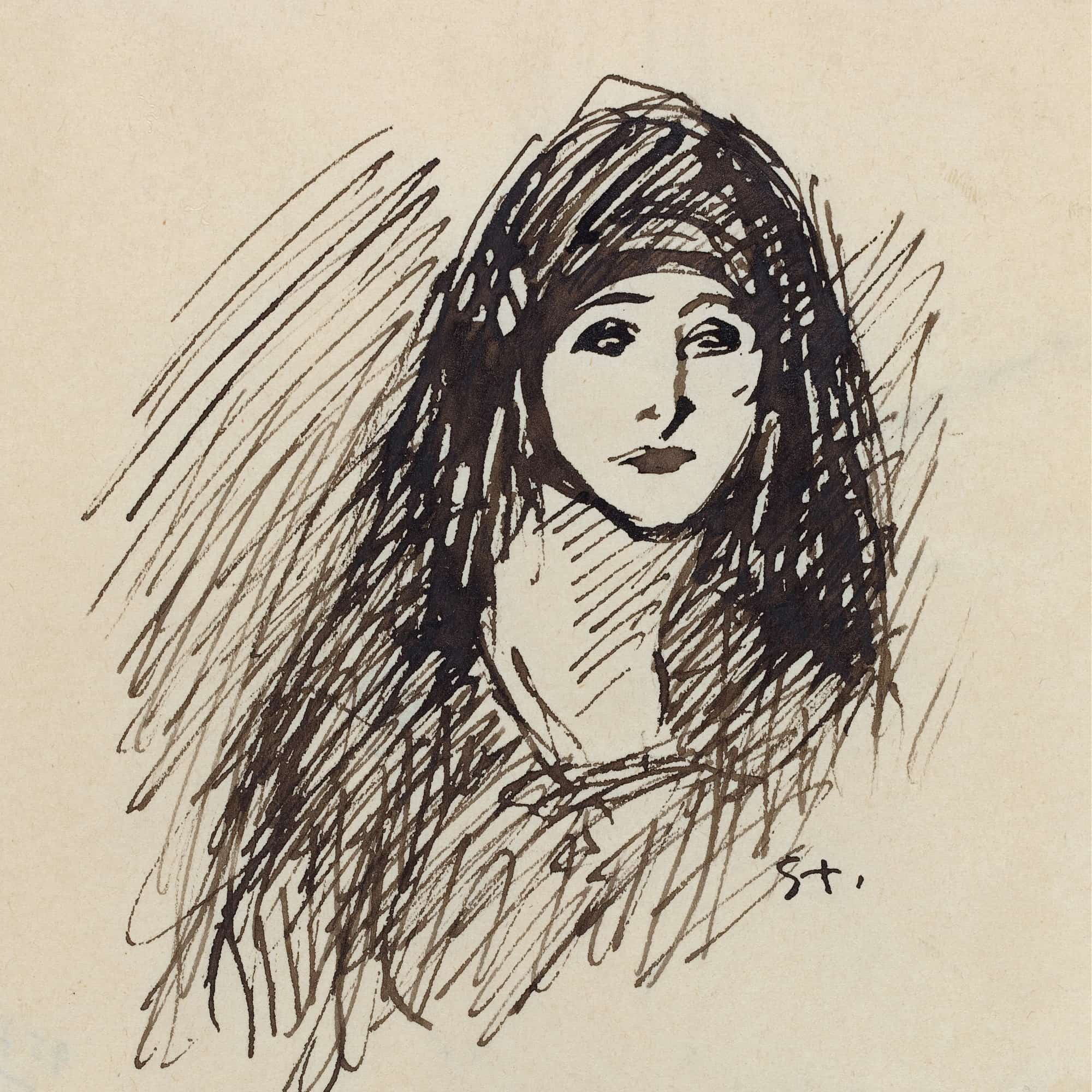 Portrait Of The Artists Wife by Theophile Alexandre Steinlen - Image 4