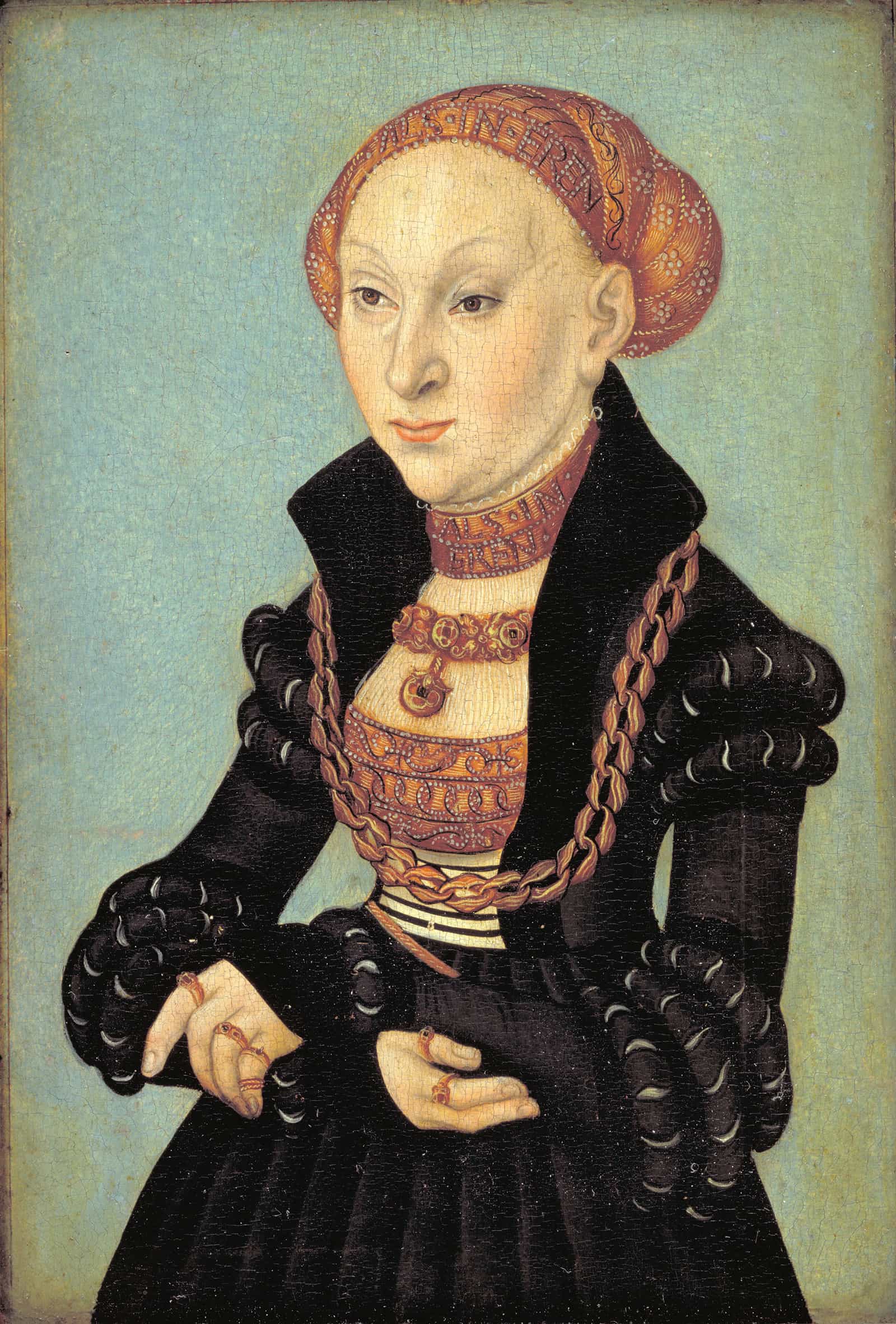 Portrait Of The Electress Sibyl Of Saxony by Lucas Cranach The Elder
