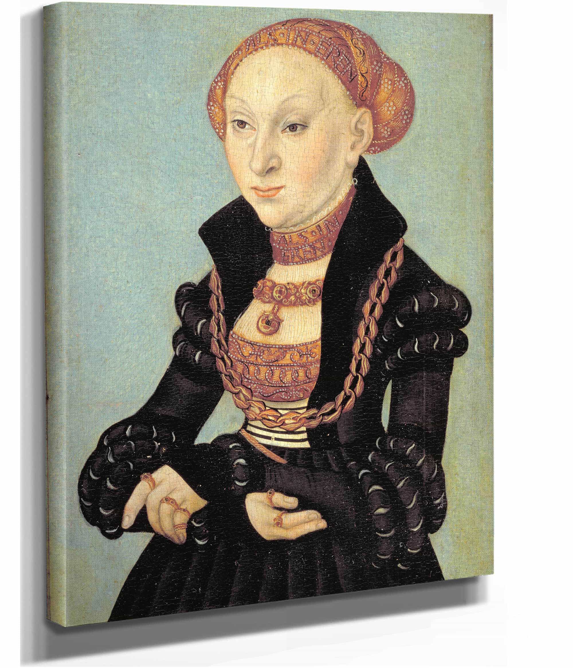 Portrait Of The Electress Sibyl Of Saxony by Lucas Cranach The Elder - Image 2