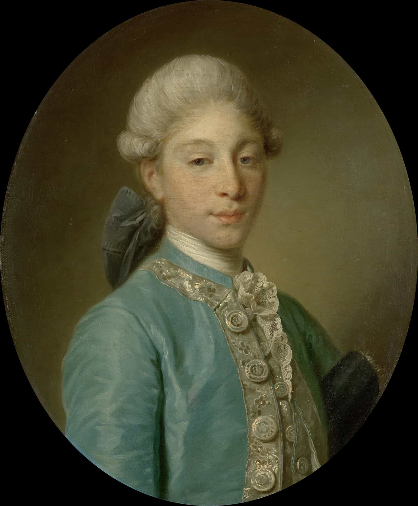 Portrait Of The Marquis De Saint Paul by Jean Baptiste Greuze - Image 2