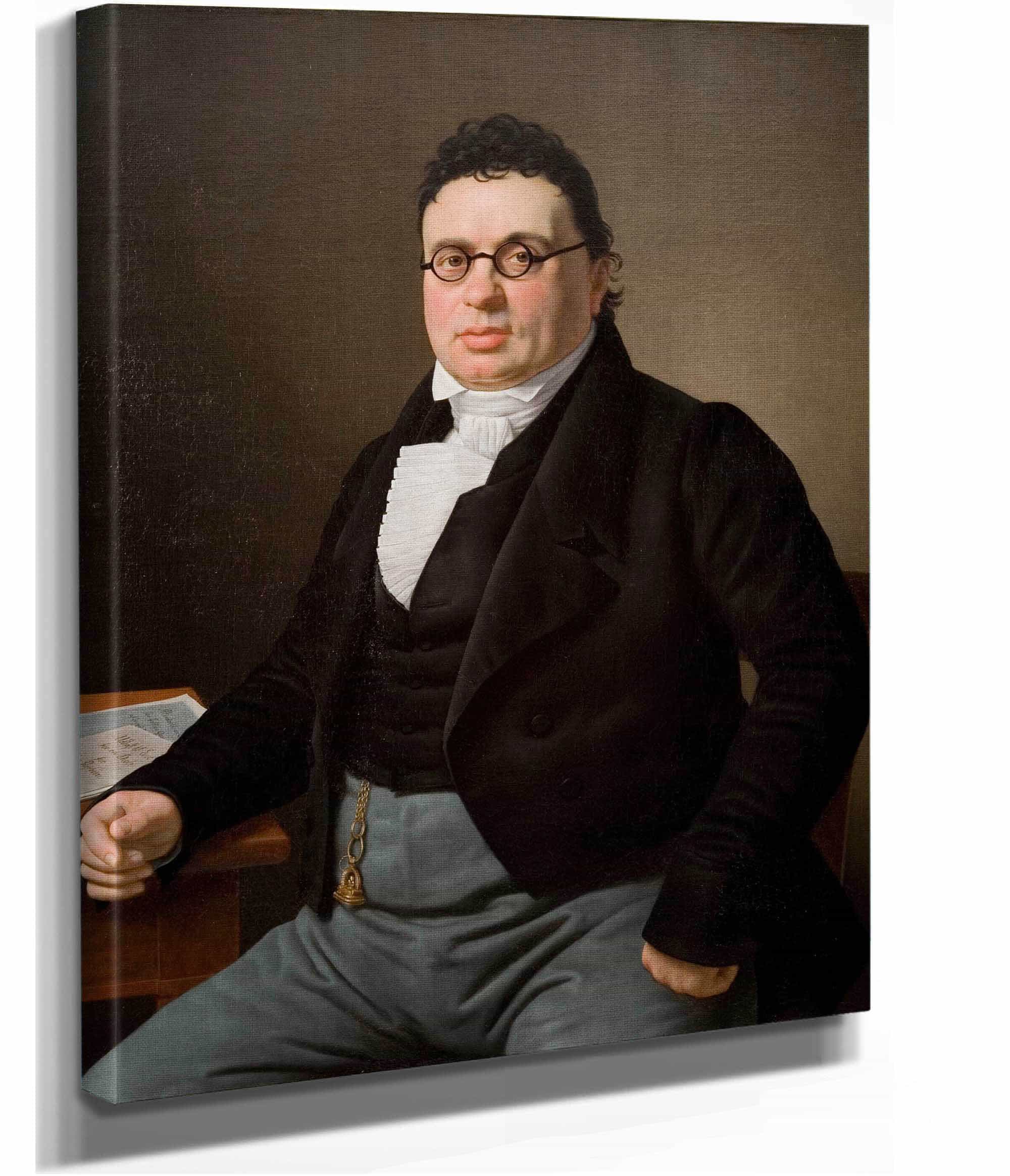 Portrait Of The Merchant Joseph Raphael by Christoffer Wilhelm Eckersberg - Image 2