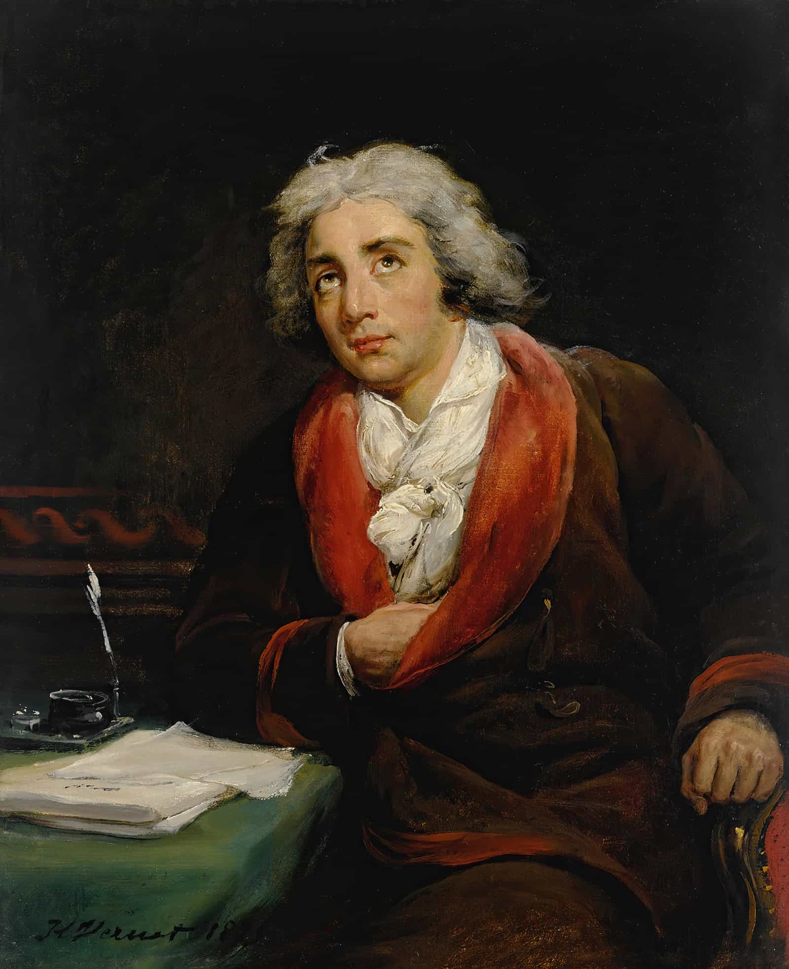 Portrait Of The Poet Andre Chenier by Horace Vernet