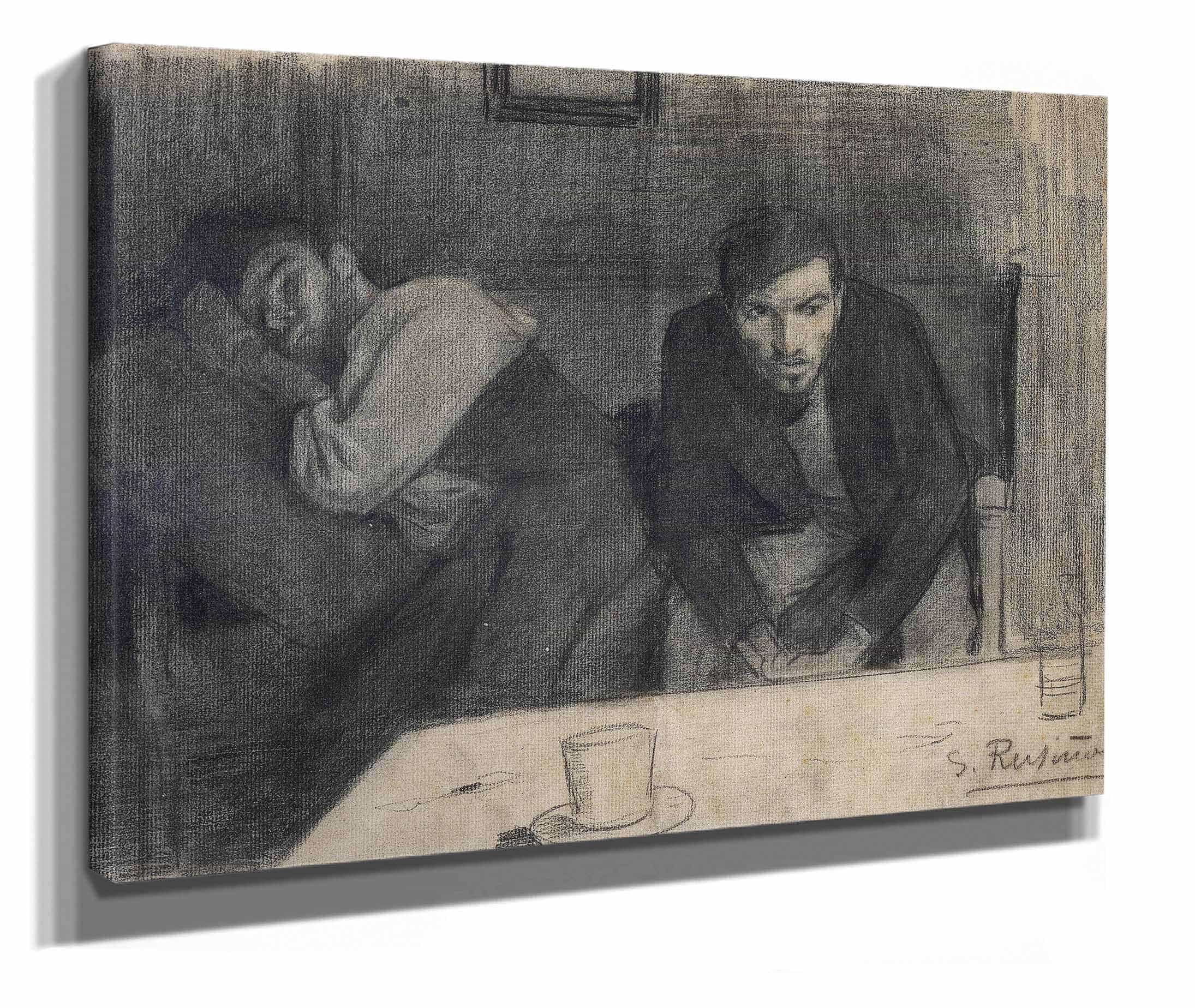 Portrait Of The Sculptor Carles Mani And The Painter Pere Ferran by Santiago Rusinol - Image 2