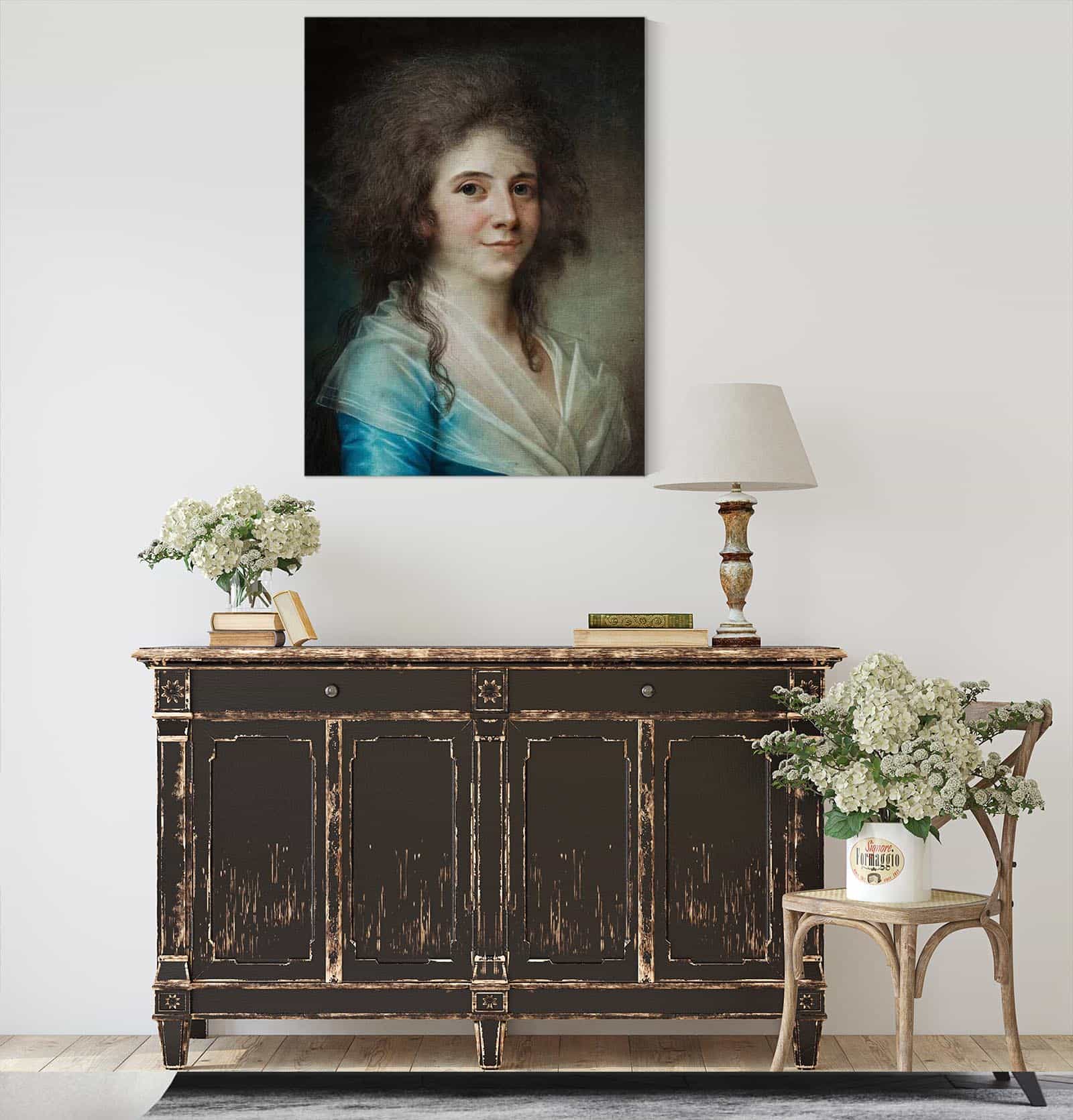 Portrait Of Wilhelmine Bertouch Lady In Waiting S by Jens Juel - Image 4