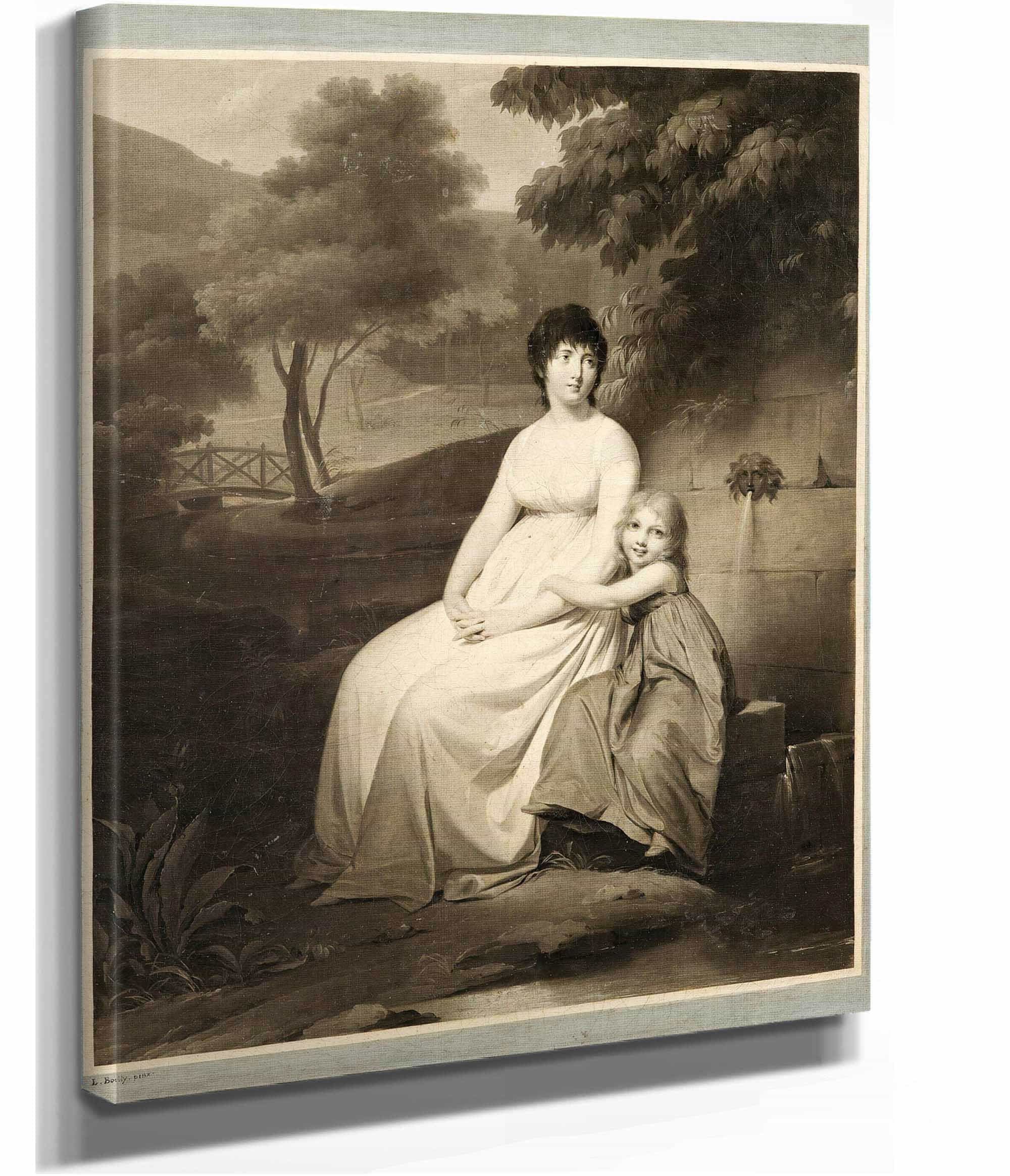 Portrait Said To Be Of Mrs Tallien And Her Daughter In A Park by Louis Leopold Boilly - Image 2