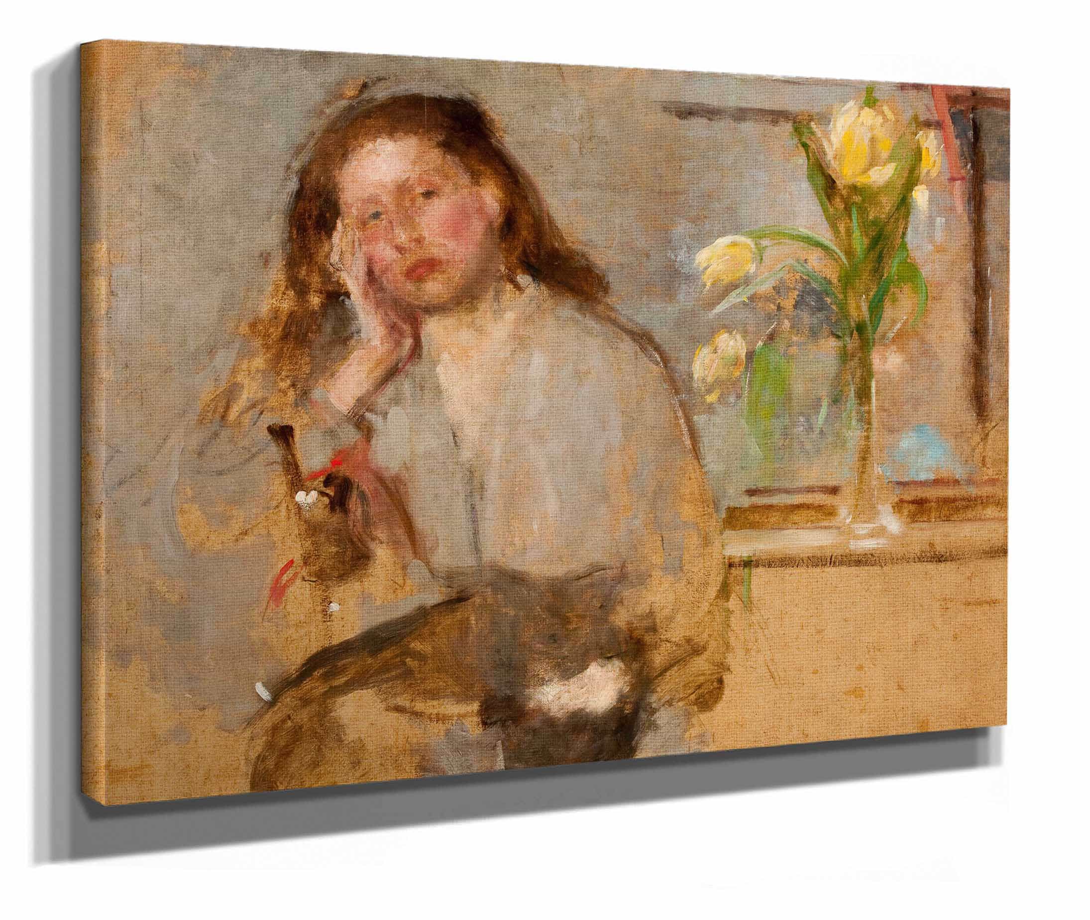 Portrait Sketch Of A Young Girl by Olga Boznanska - Image 2