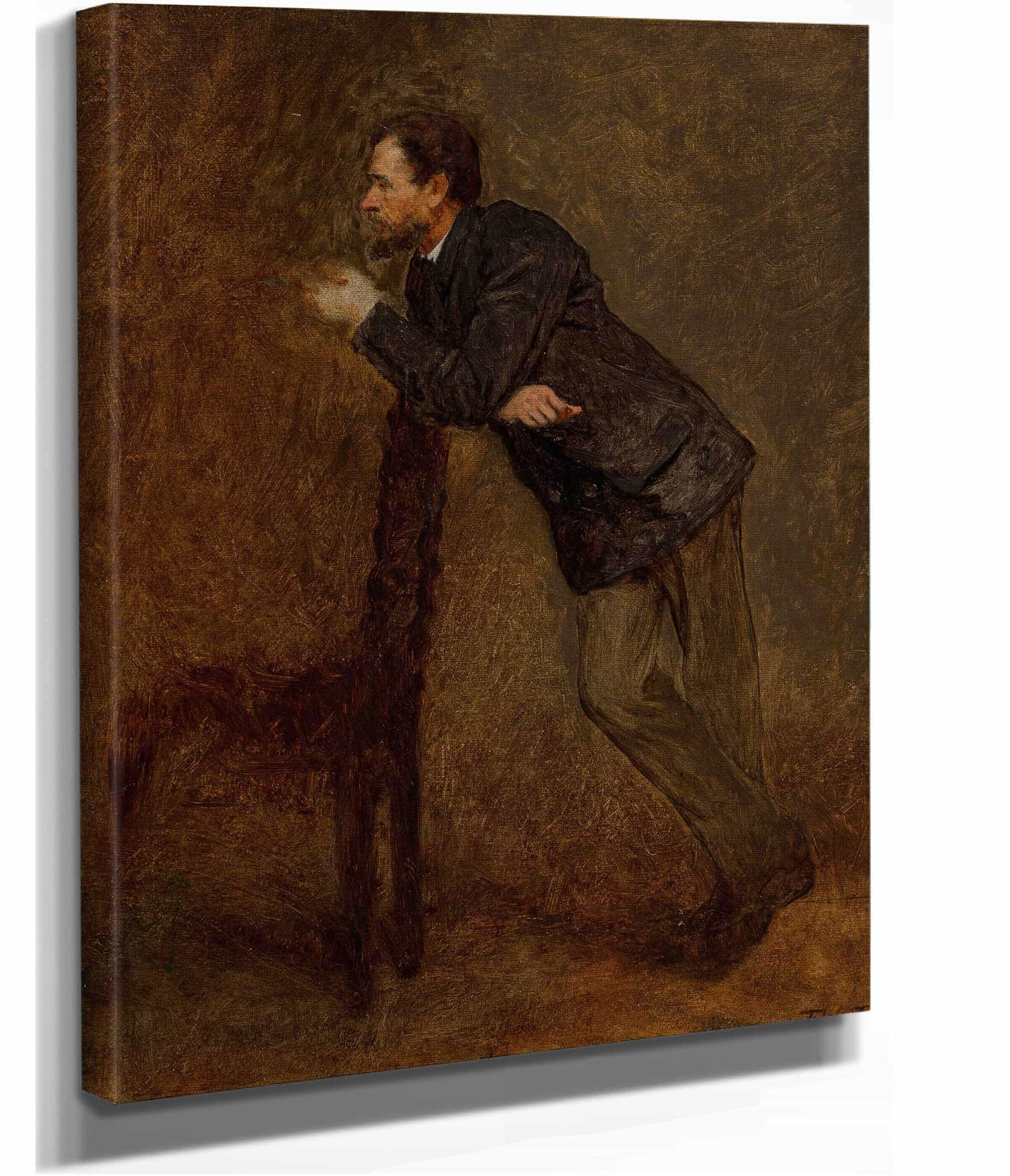 Portrait Sketch Of Sanford Gifford by Eastman Johnson - Image 2