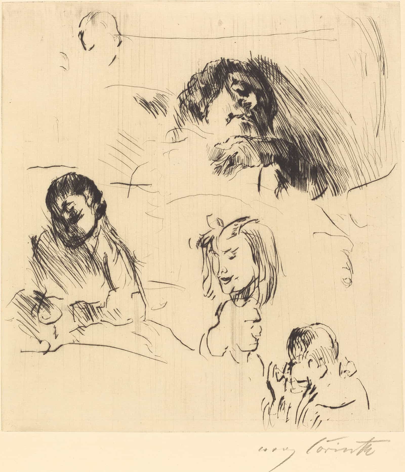 Portrait Sketches Verschiedene Bilnisstudien by Lovis Corinth