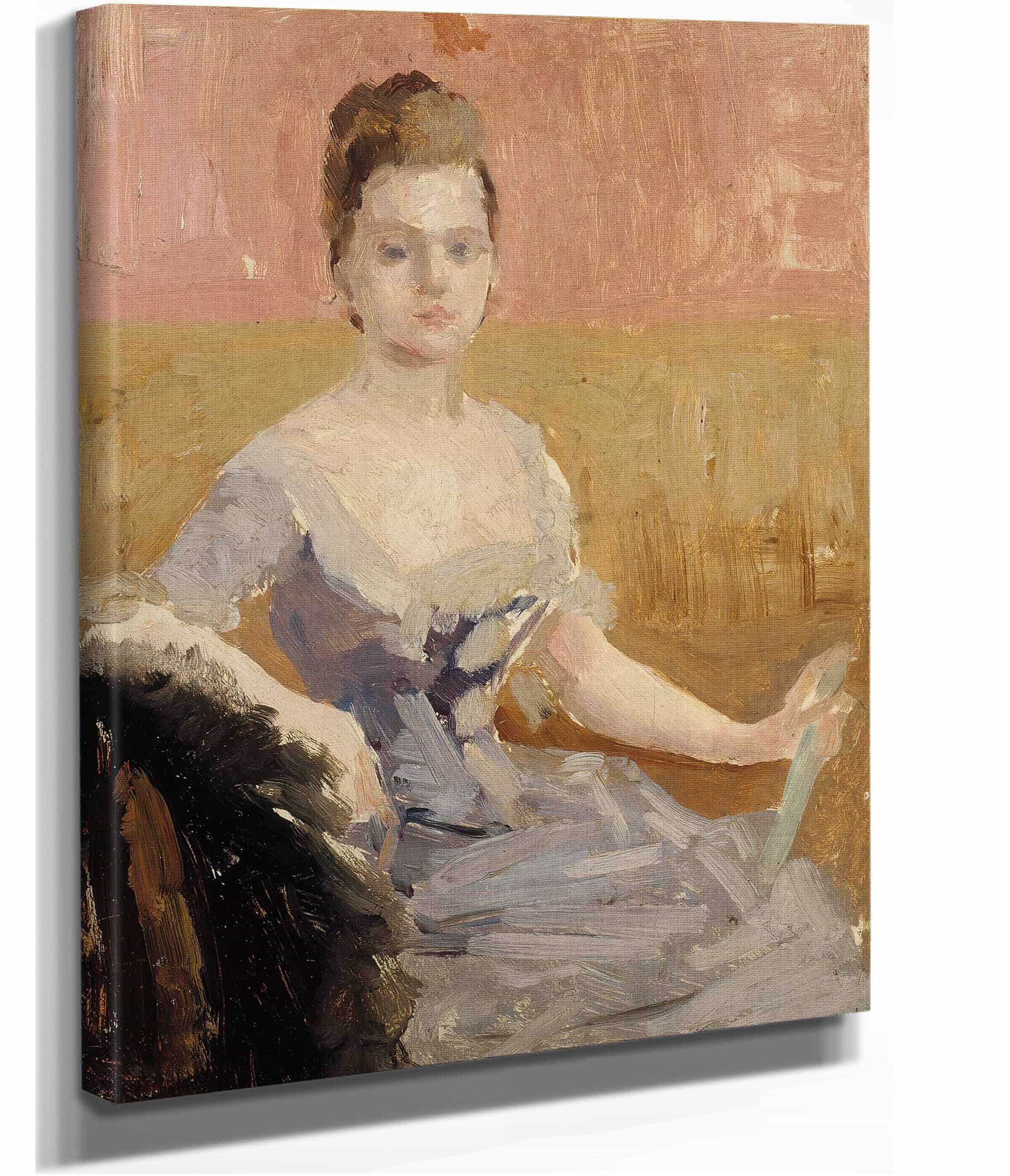 Portrait Study Of Countess Augusta Lewenhaupt by Albert Edelfelt - Image 2