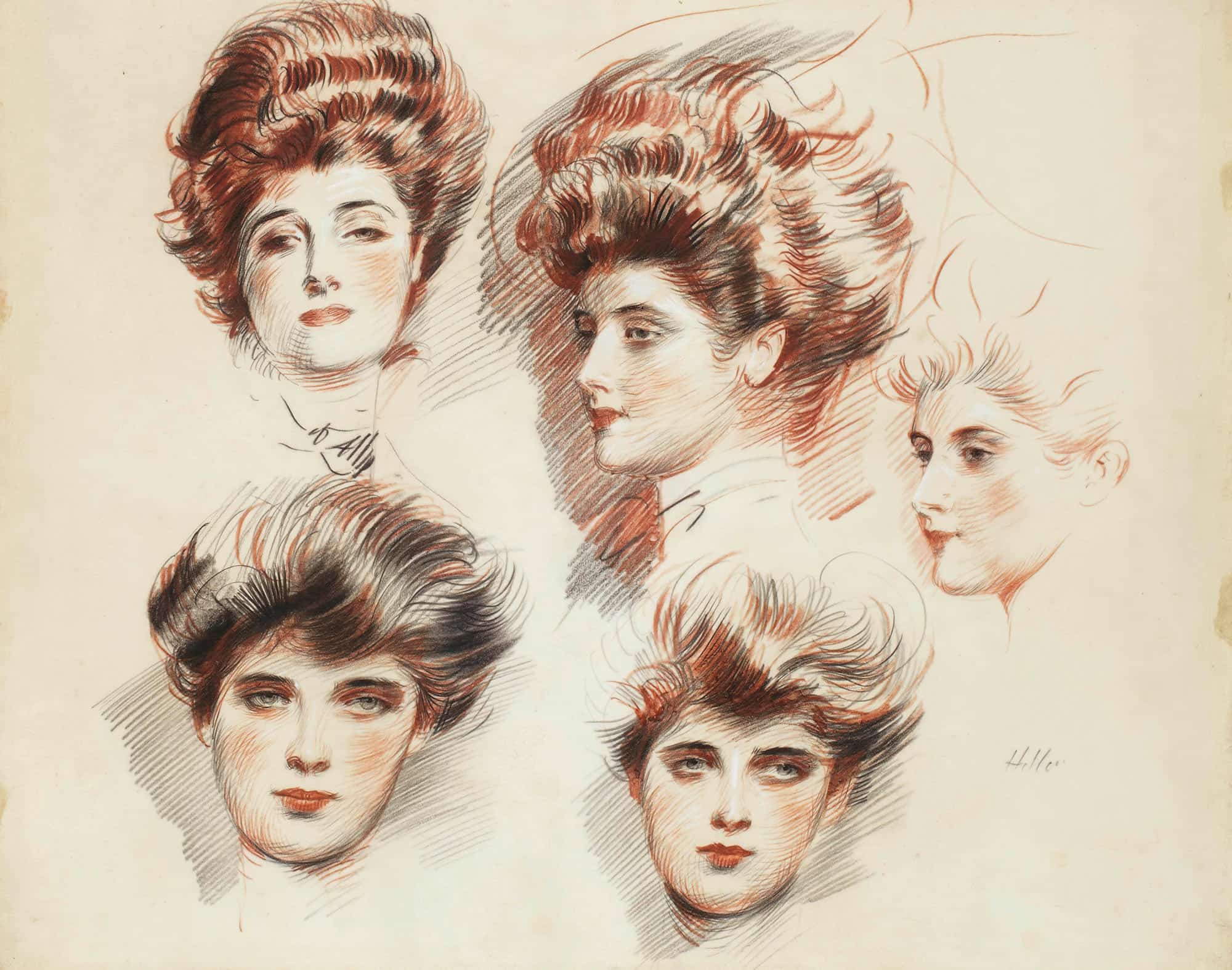 Portraits De Marthe Letellier Et Dellen Helleu by Paul Cesar Helleu