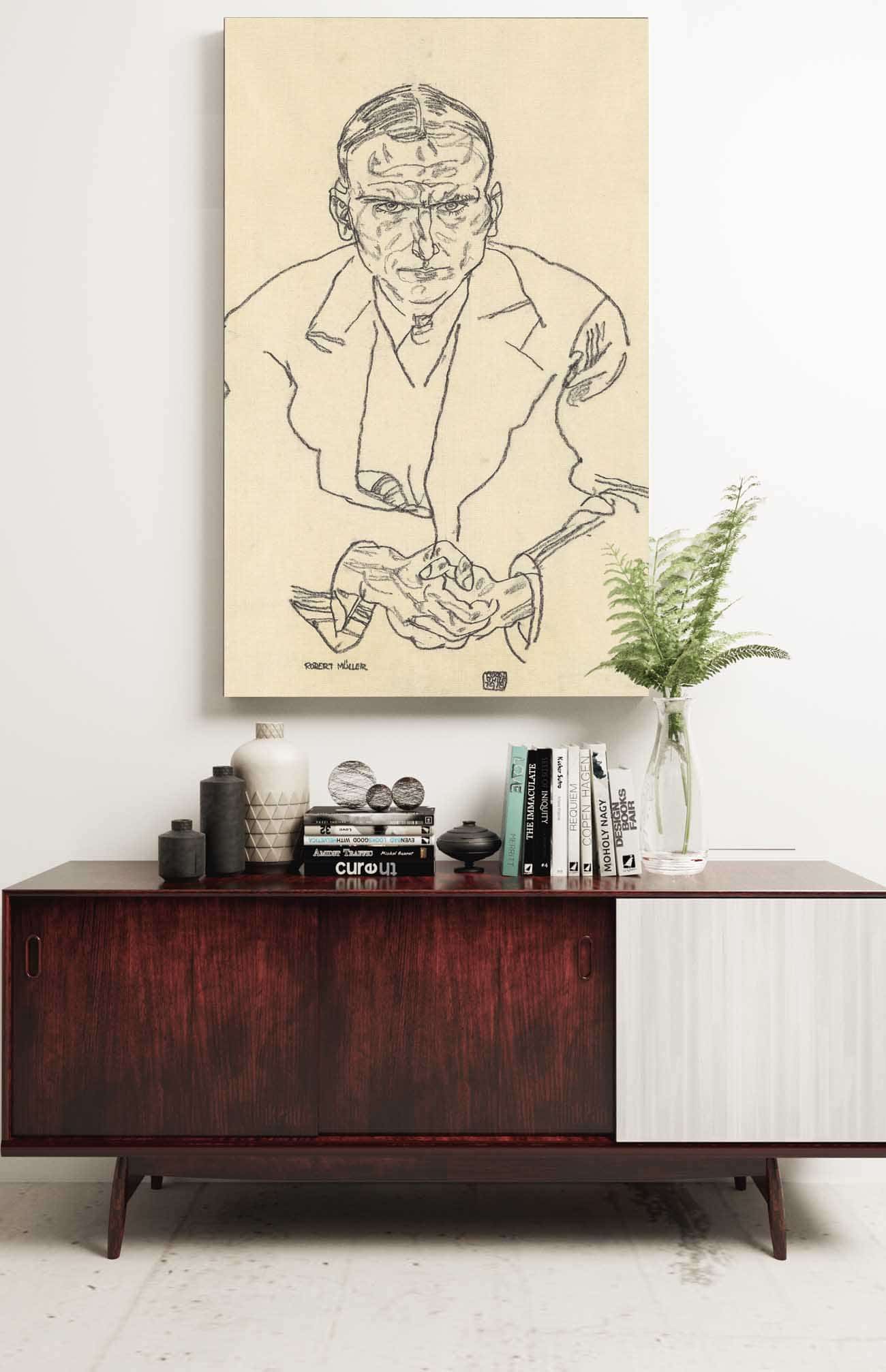 Portrat Des Schriftstellers Robert Muller by Egon Schiele - Image 2