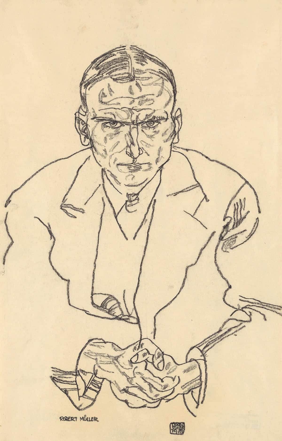 Portrat Des Schriftstellers Robert Muller by Egon Schiele - Image 3