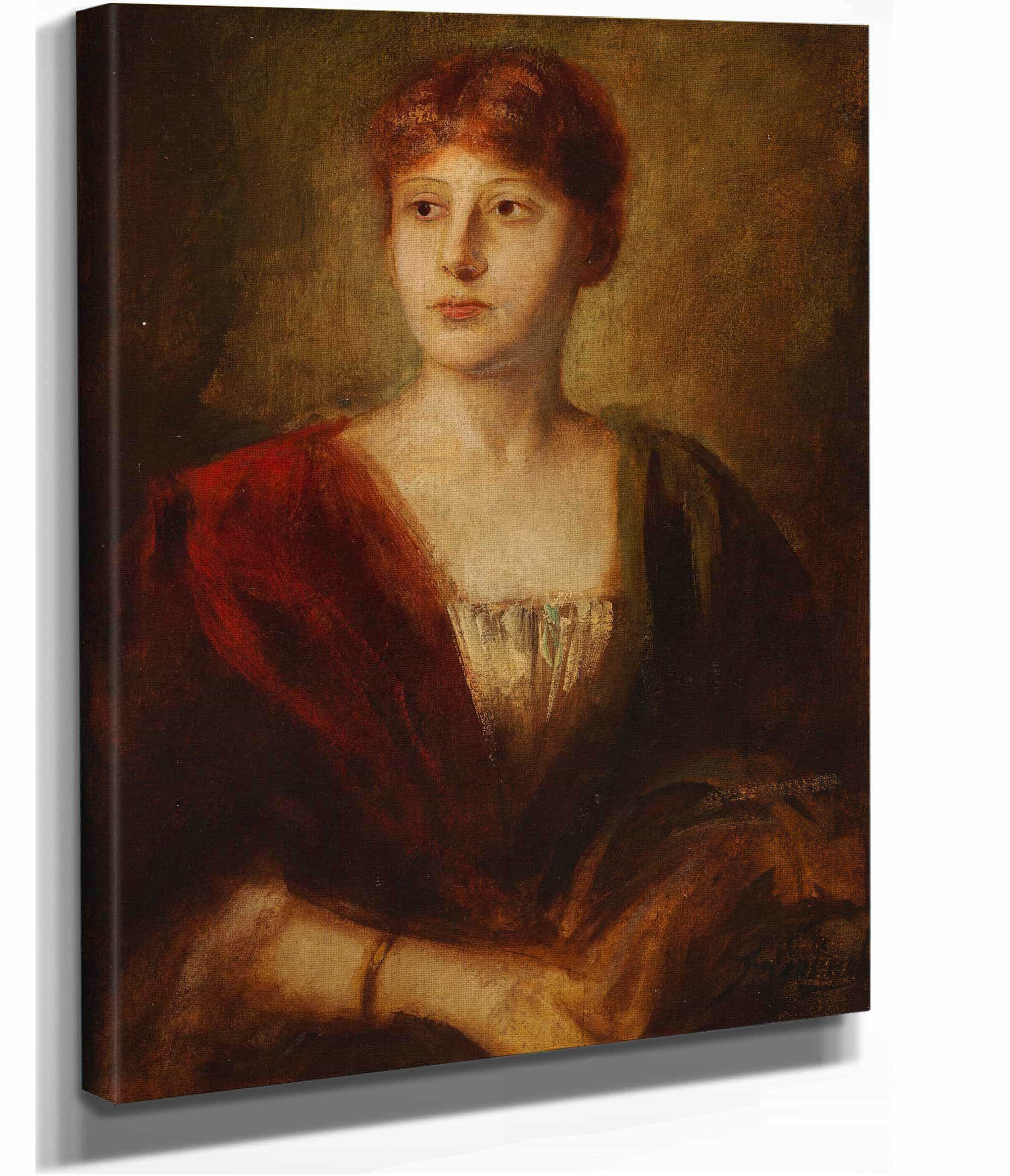 Portrat Einer Jungen Dame by Franz Von Lenbach - Image 2