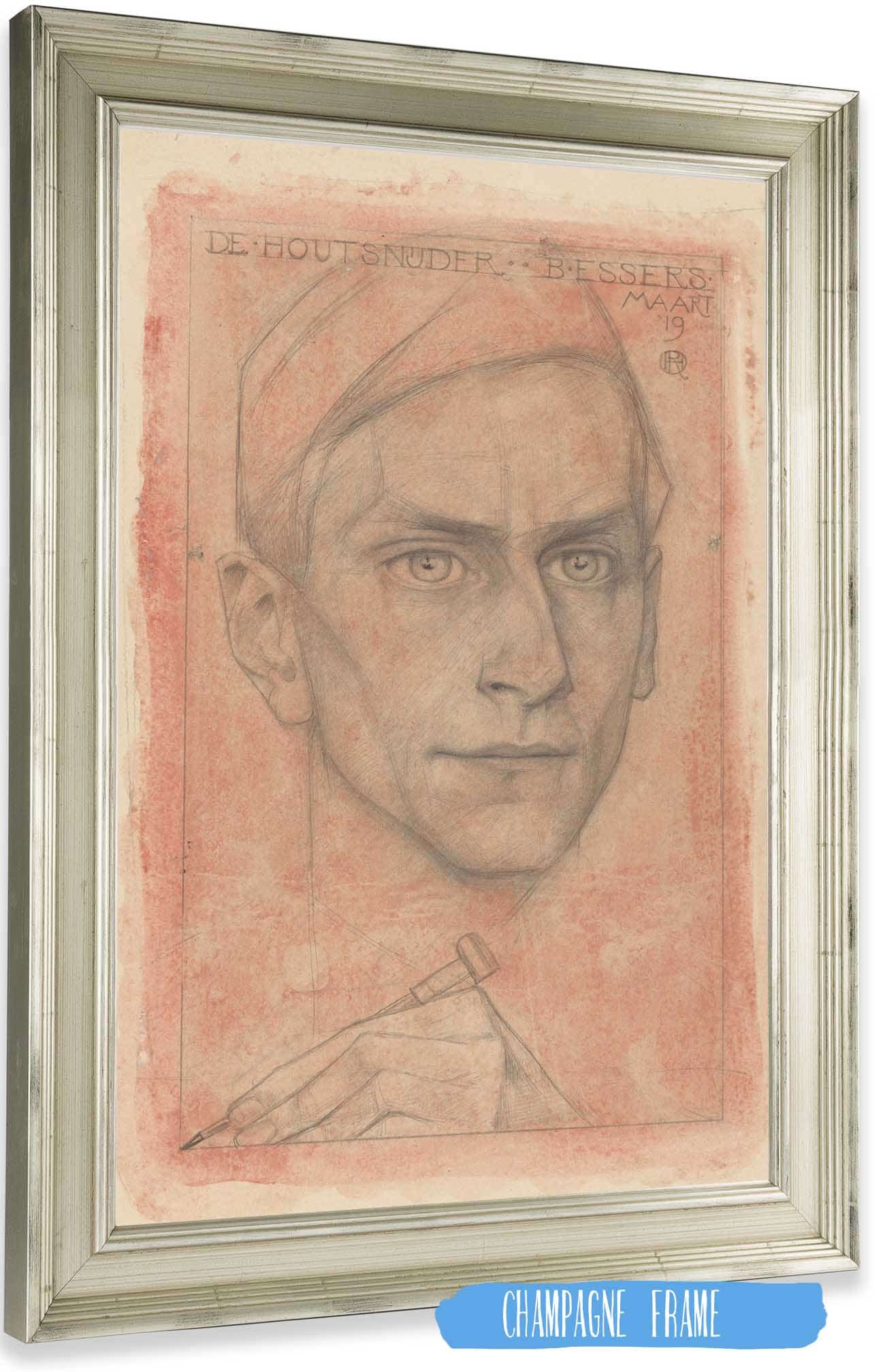 Portret Van De Houtsnijder B Essers by Richard Nicolaus Roland Holst