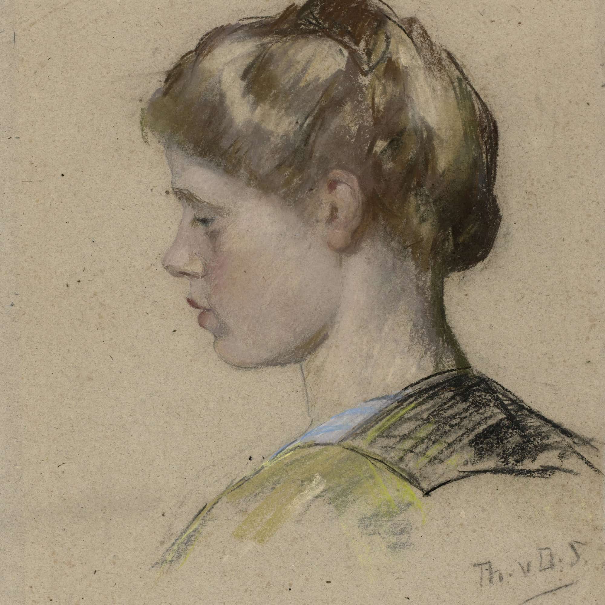 Portret Van Een Jonge Vrouw by Therese Schwartze - Image 4