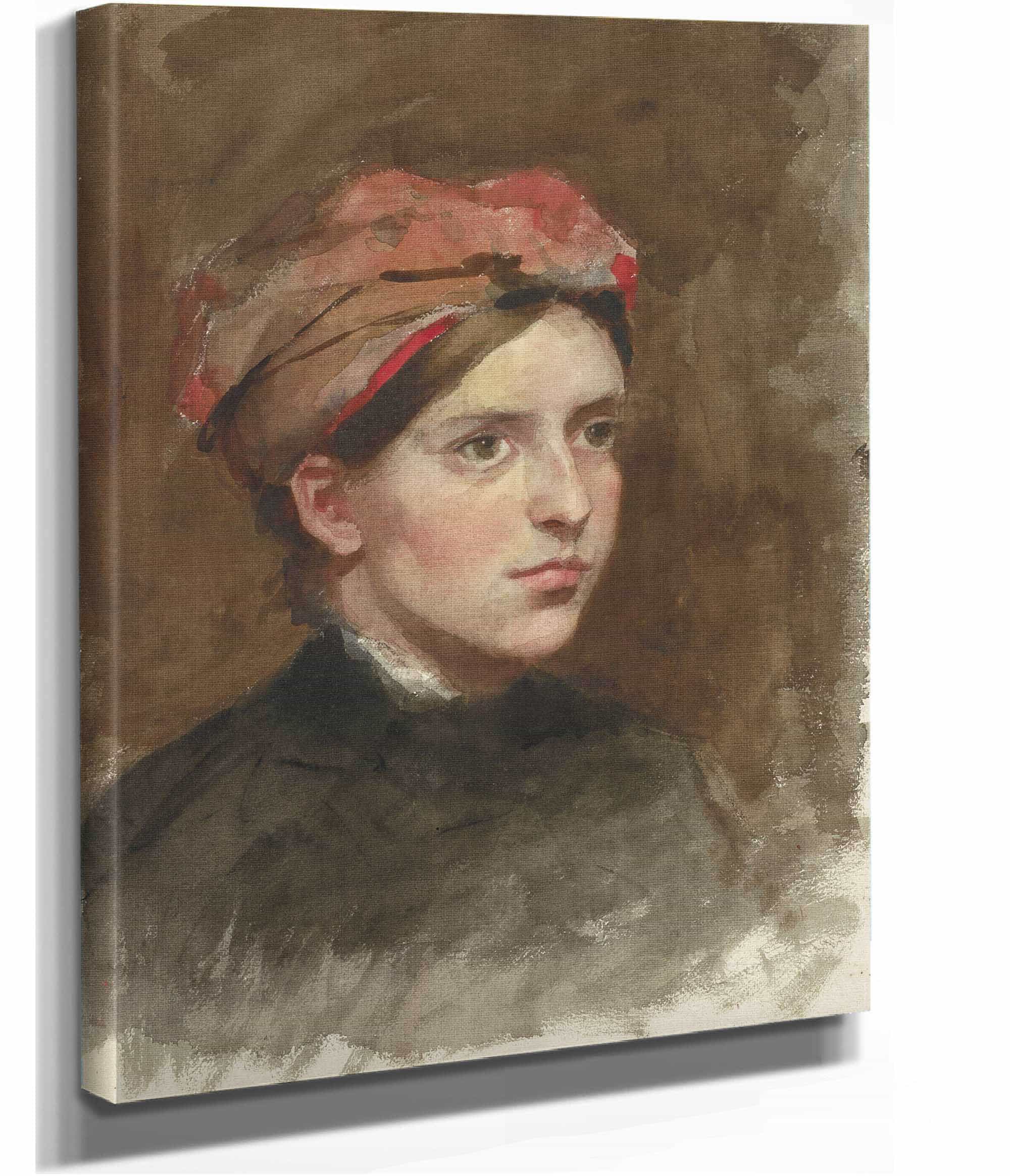 Portret Van Een Jonge Vrouw Met Een Rode Hoofddoek by Therese Schwartze - Image 2