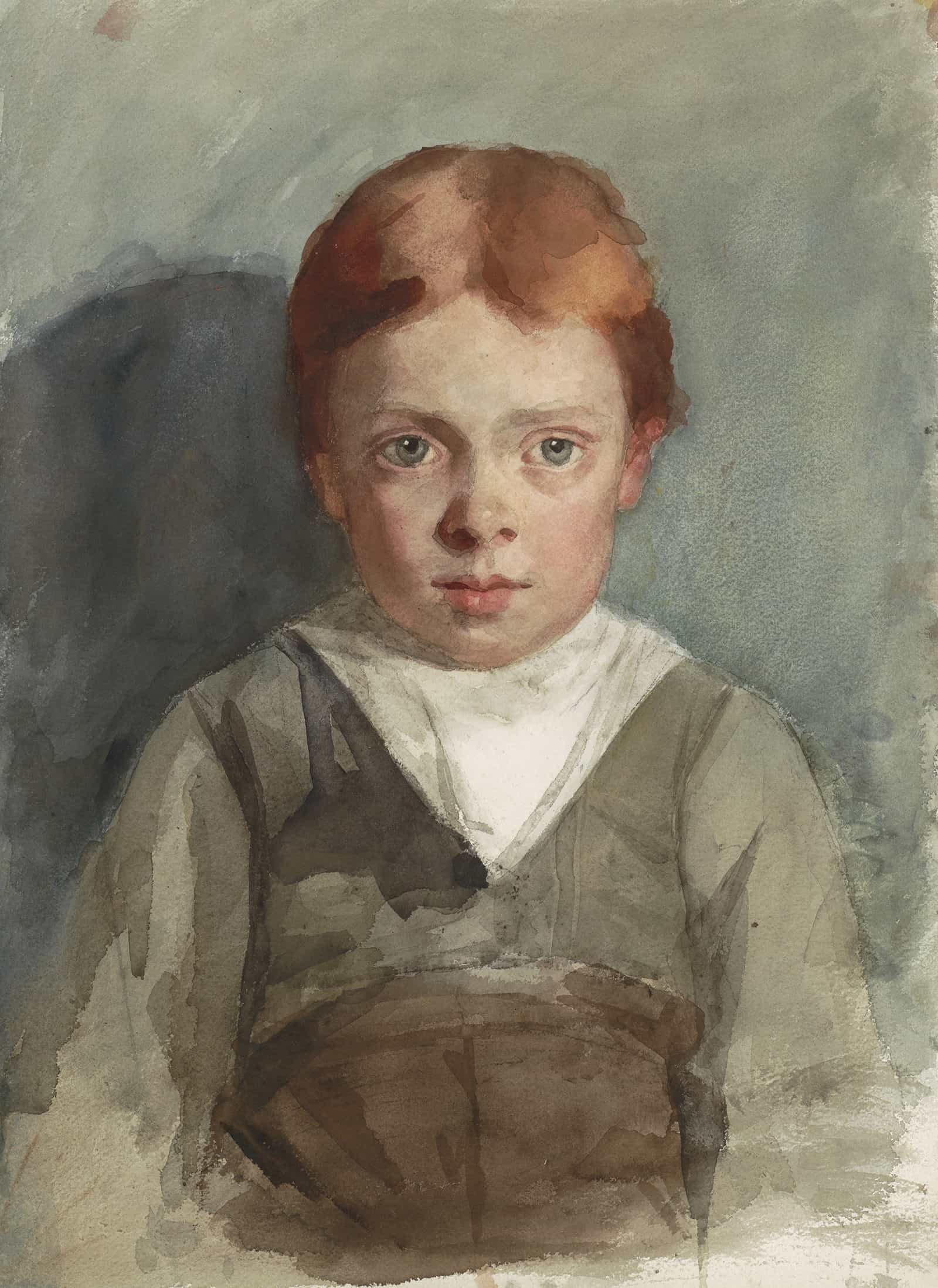 Portret Van Een Jongetje Met Rood Haar Van Voren  by Therese Schwartze