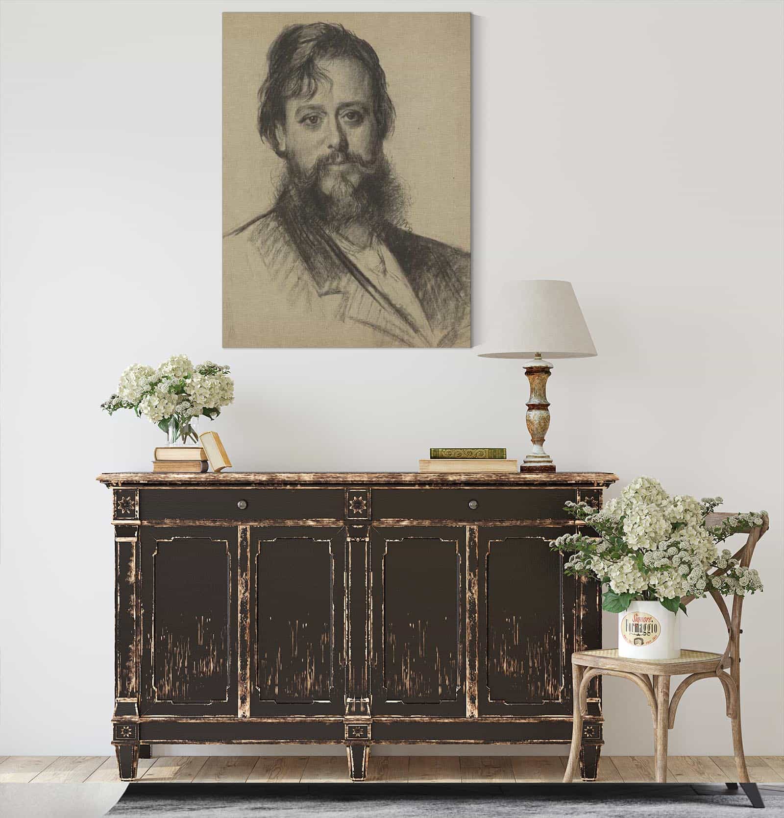 Portret Van Een Man Met Baard Van Voren by Therese Schwartze - Image 4
