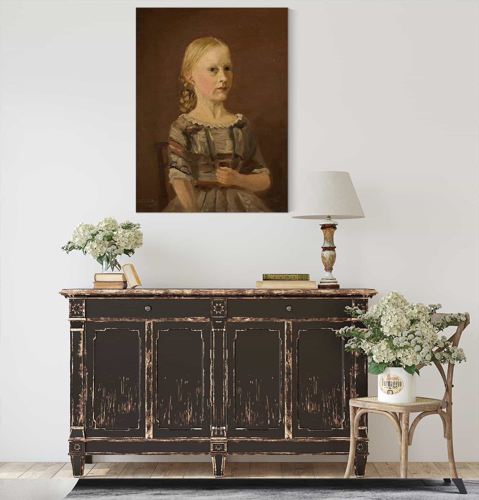Portrett Av Kunstnerens Kusine Fru Caterine Kamstrup Ar by Amaldus Nielsen - Image 4