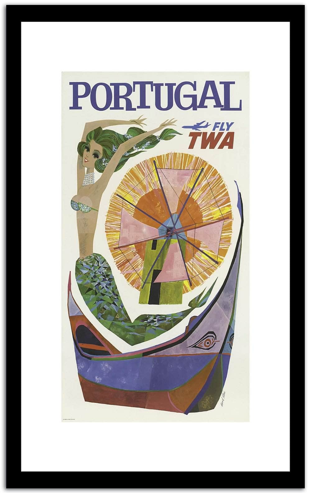 Porttugar Fly Twa Vintage Poster