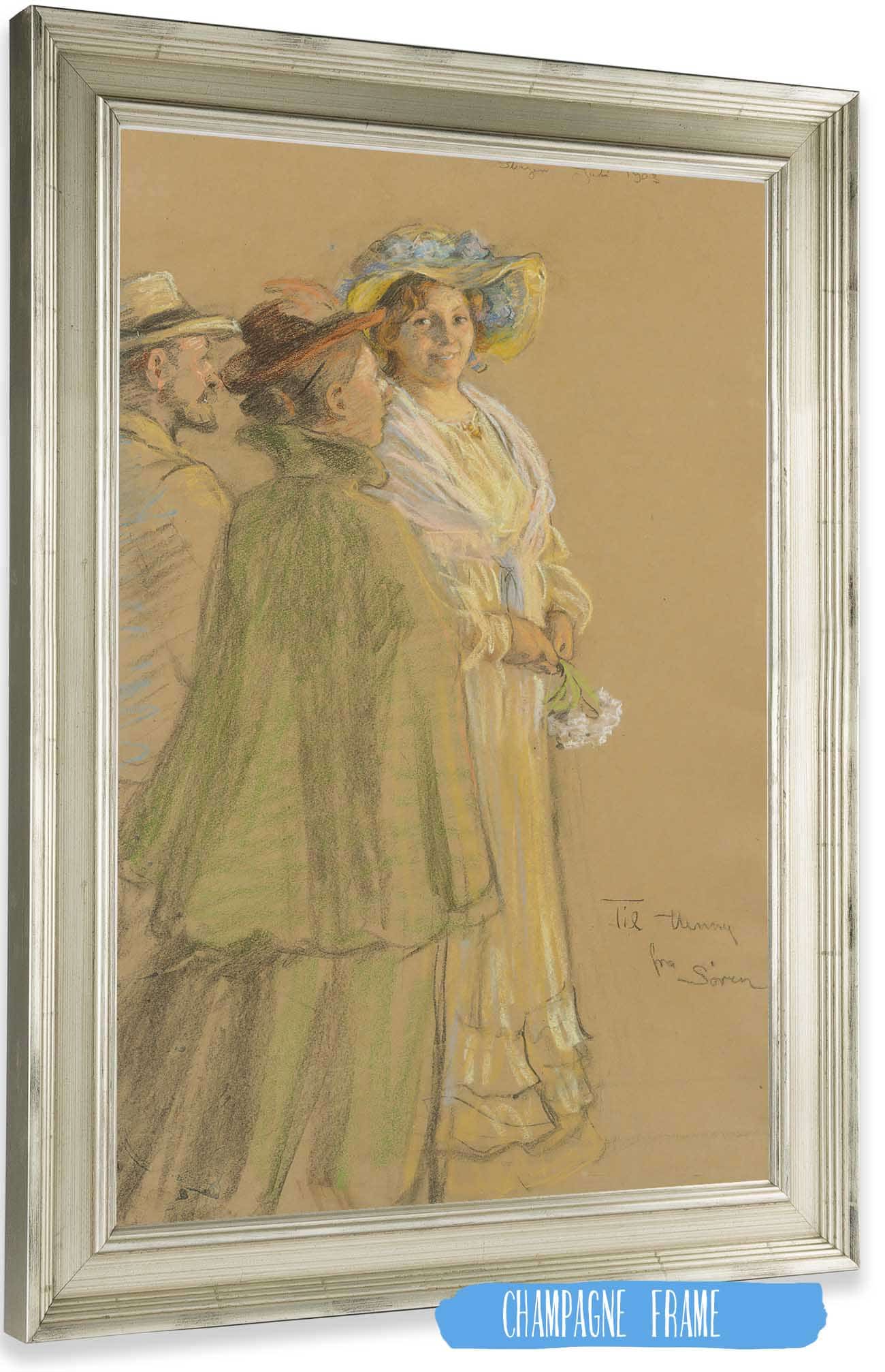 Postmaster Schroder Anna Ancher And Henny Brodersen by Peder Severin Kroyer