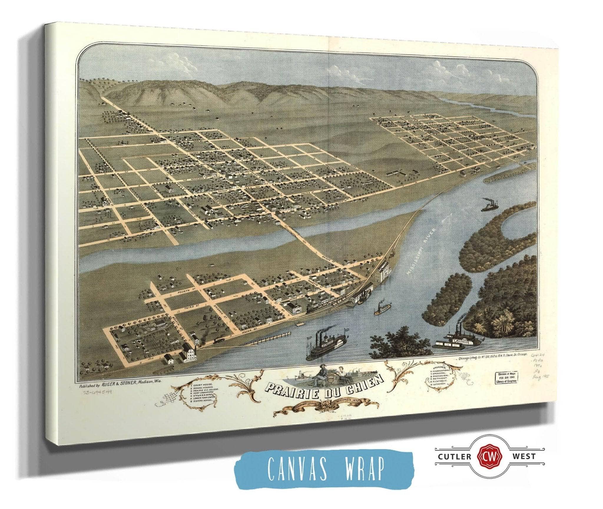 Prairie Du Chien Crawford County Wisconsin 1870 State of Wisconsin