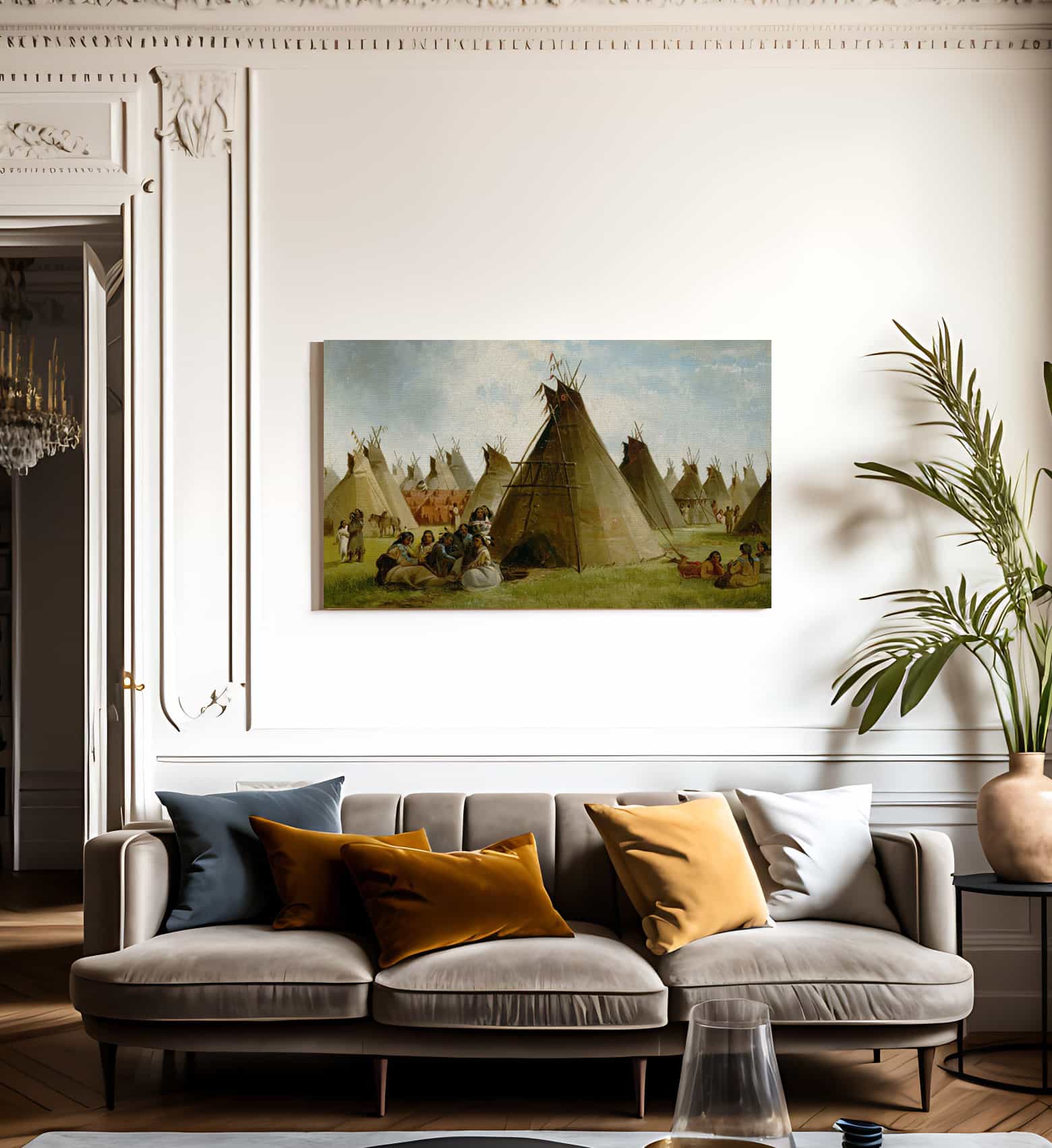 Prairie Indian Encampment By John Mix Stanley - Image 3