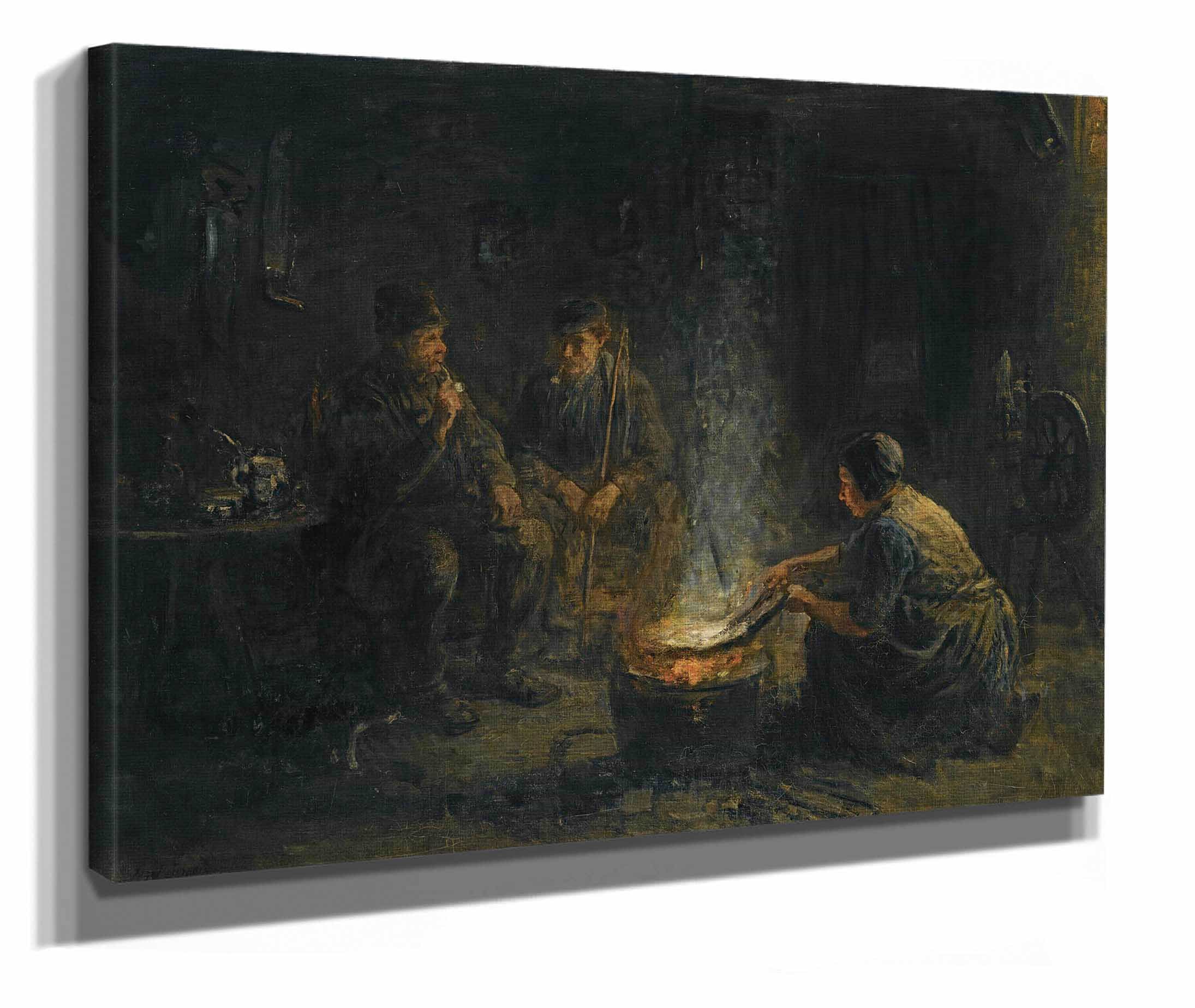 Preparing The Meal by Jozef Israels - Image 2