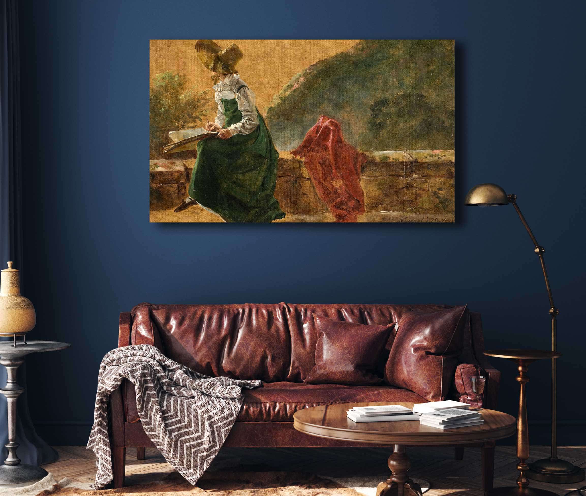 Princess Caroline Amalie Sketching In Naples Study by Johan Christian Dahl - Image 4