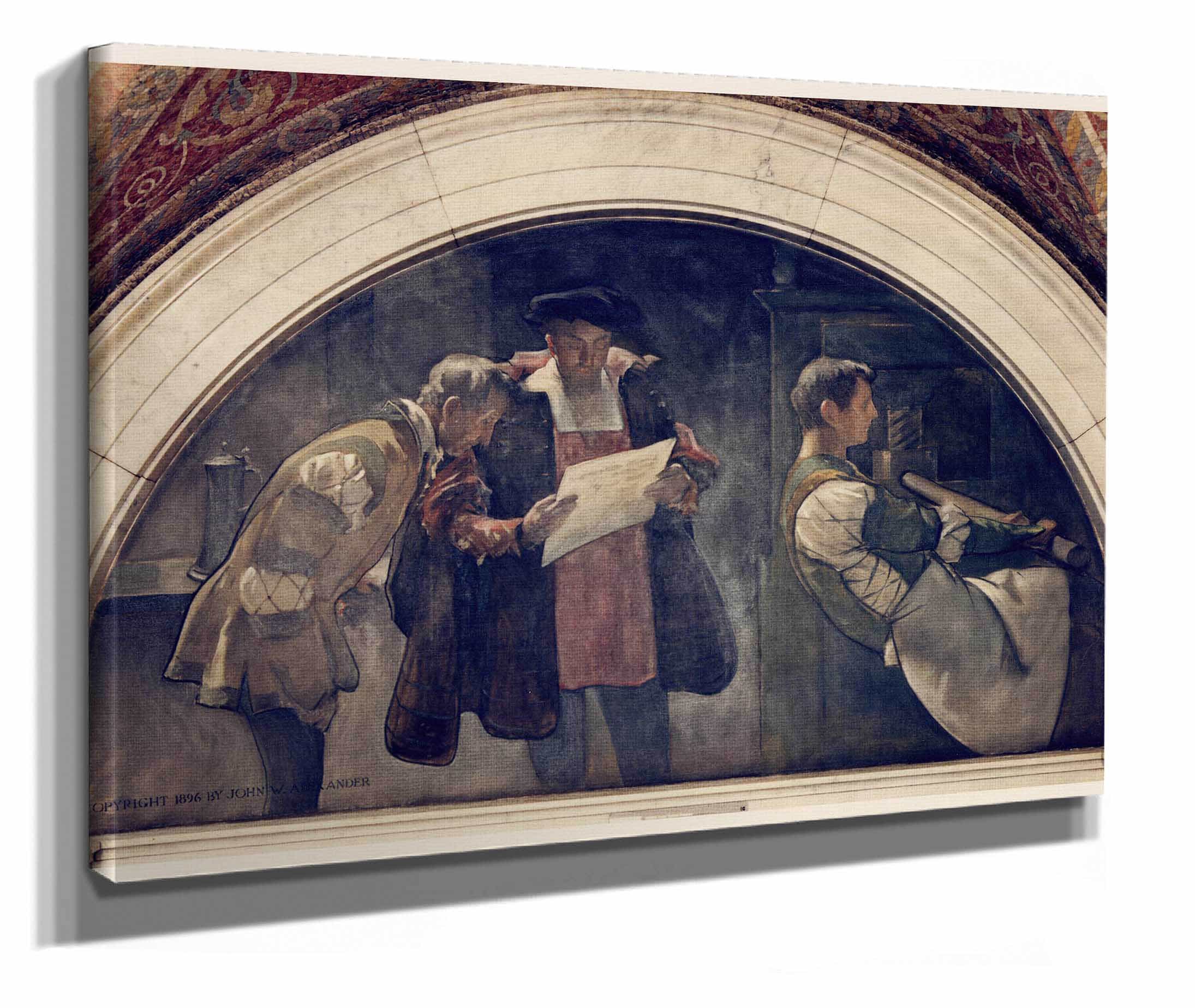 Printing Press Mural In Evolution Of The Book Series by John White Alexander - Image 2