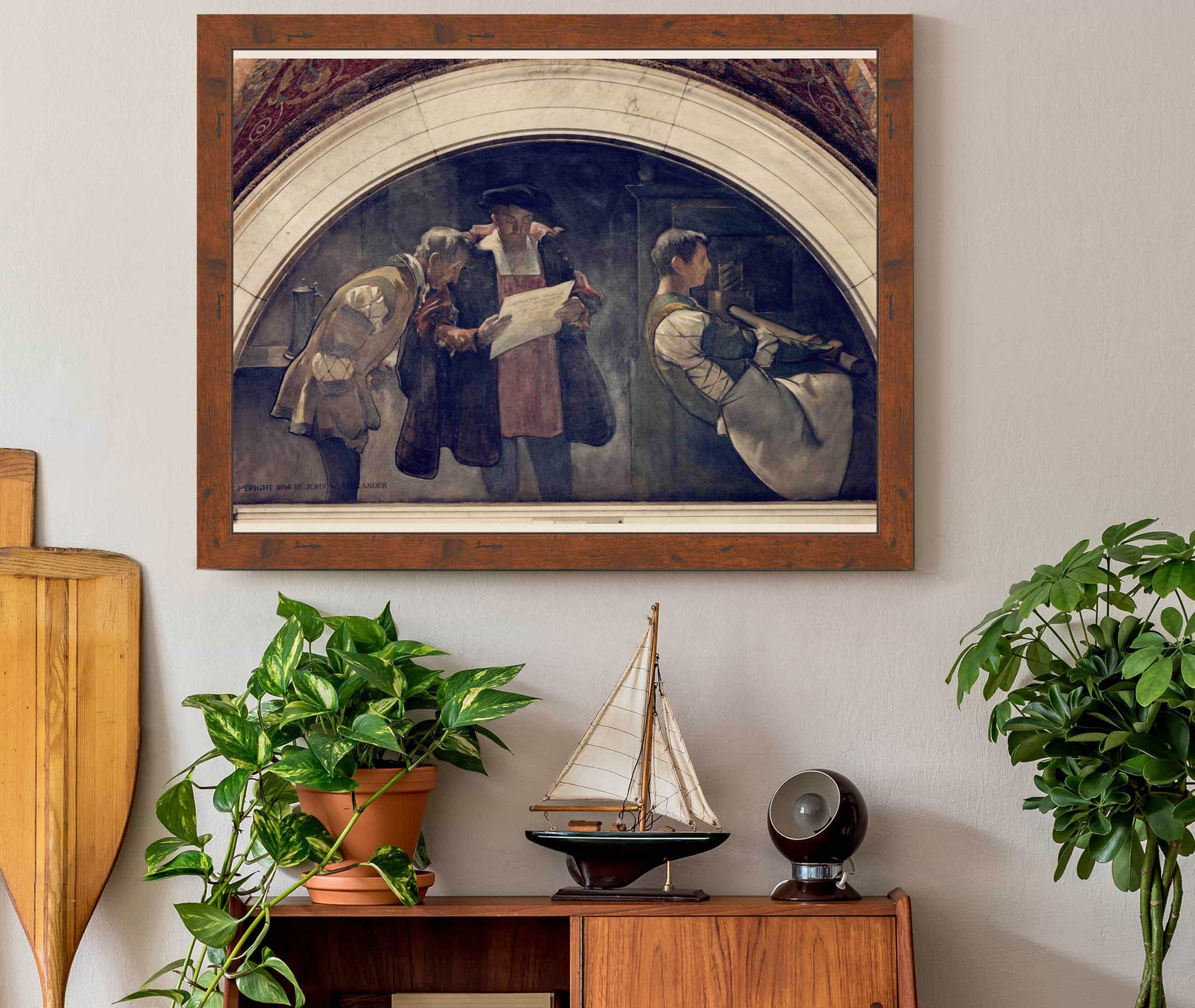 Printing Press Mural In Evolution Of The Book Series by John White Alexander - Image 3