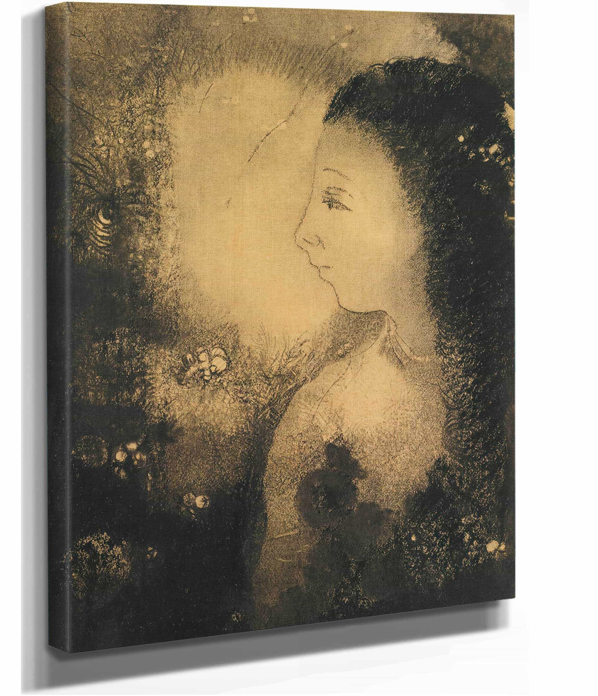 Profil De Femme Avec Fleurs by Odilon Redon - Image 2