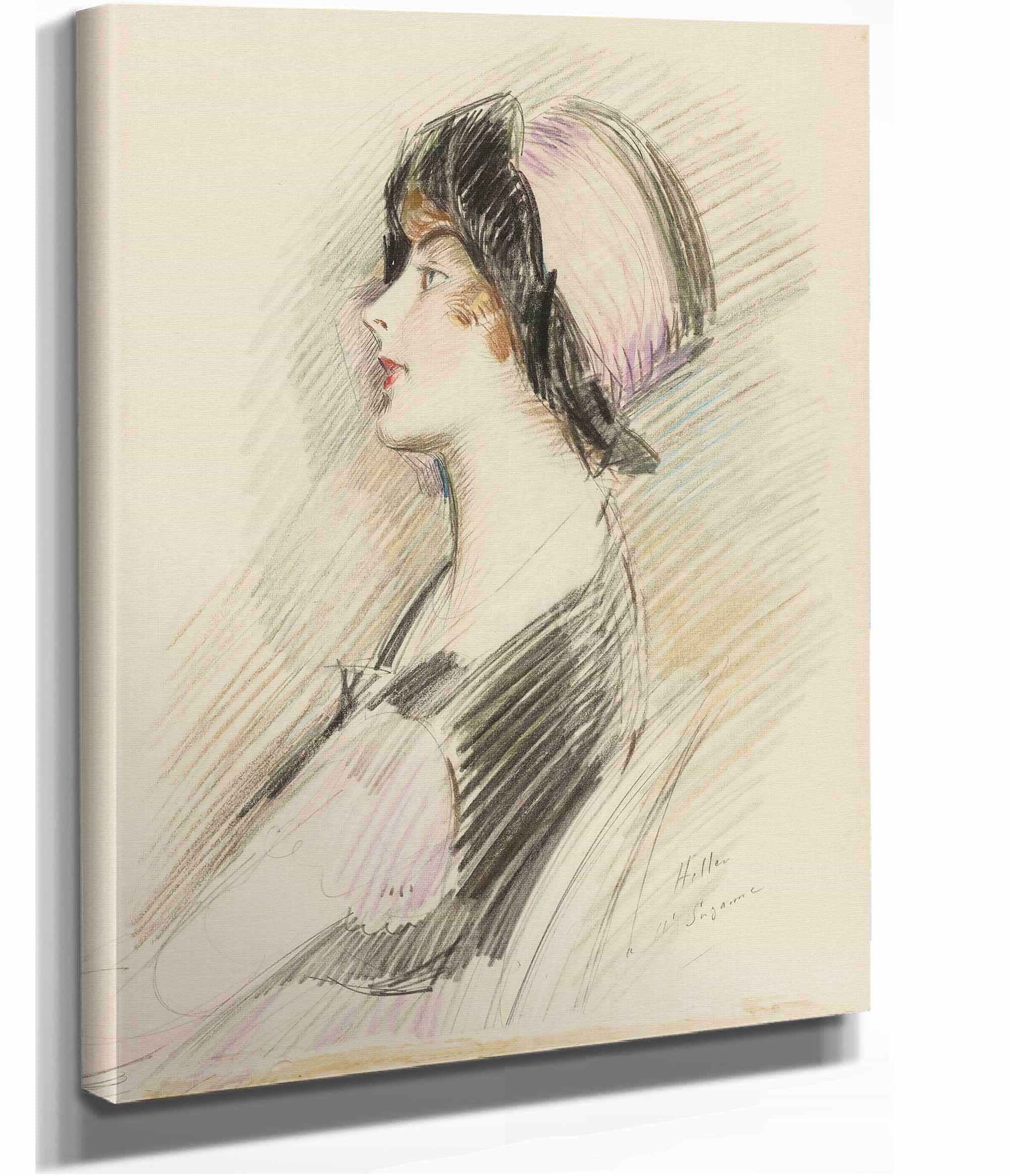 Profile Of A Young Lady by Paul Cesar Helleu - Image 2