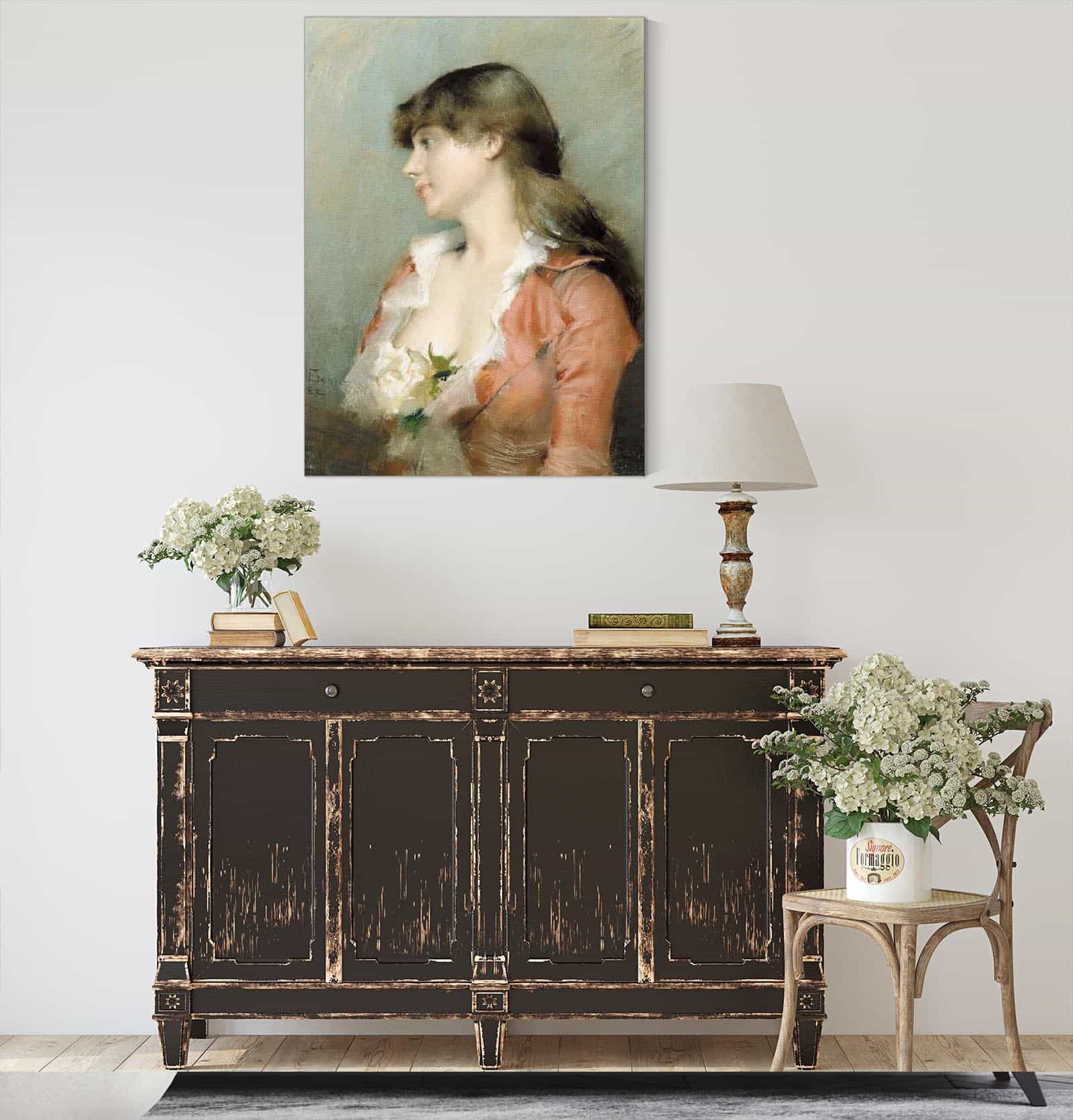 Profile Of A Young Woman by Albert Edelfelt - Image 4