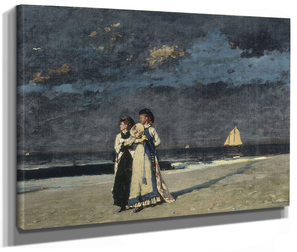 Promenade On The Beach By Winslow Homer