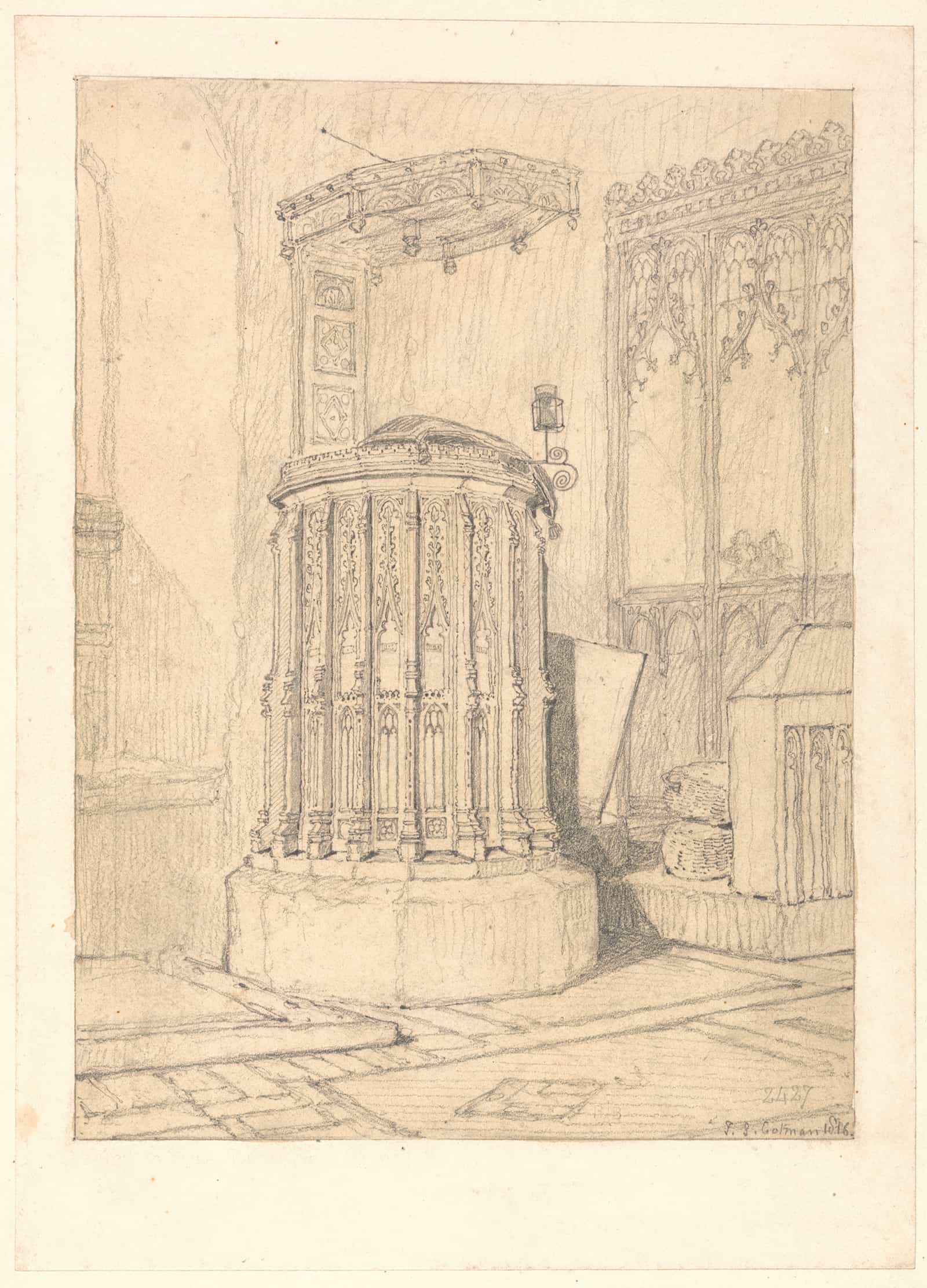 Pulpit In South Burlingham Church Norfolk by John Sell Cotman - Image 2