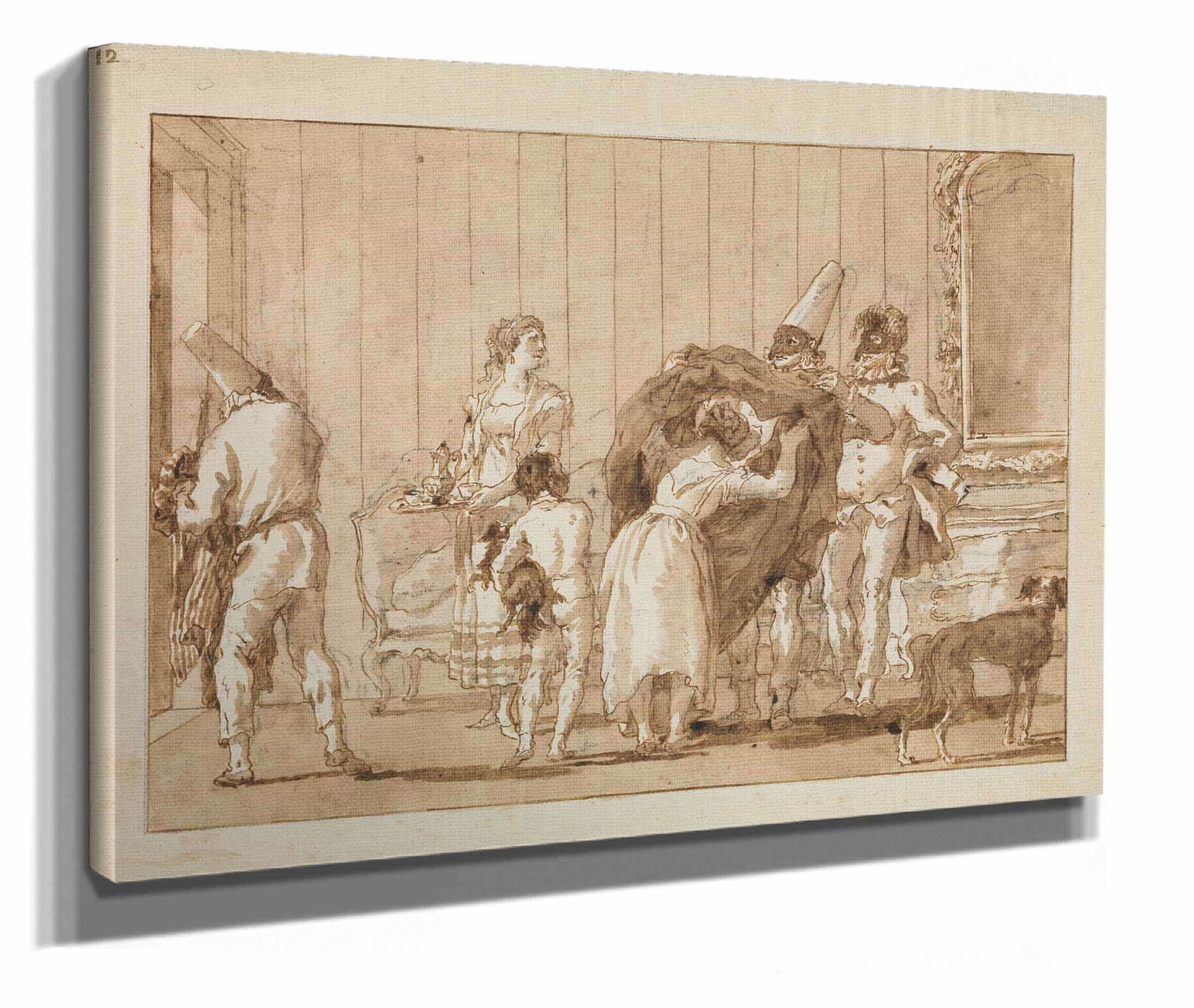 Punchinello As A Dressmaker by Giovanni Domenico Tiepolo - Image 2