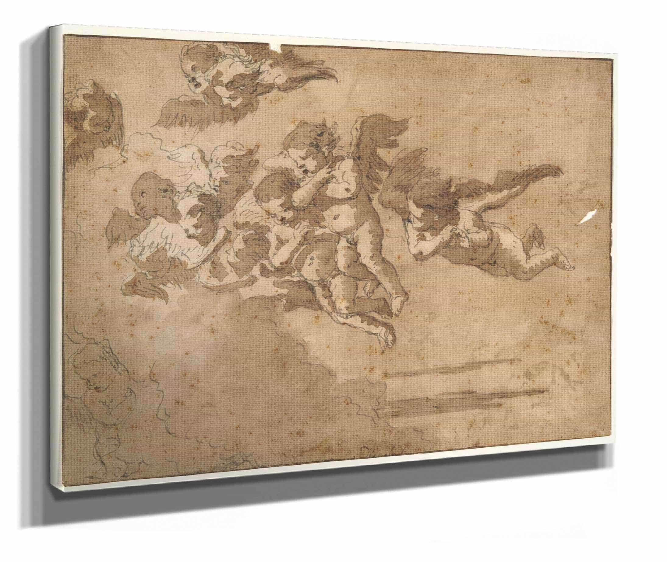 Putti Flying In Clouds by Giovanni Domenico Tiepolo
