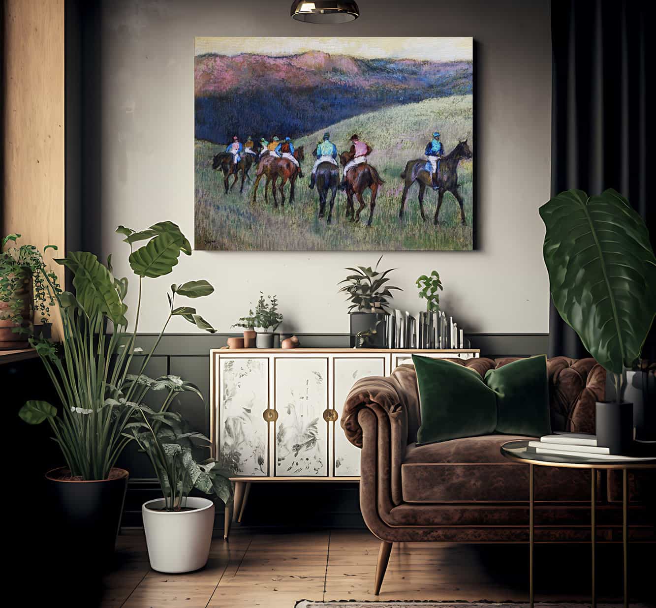 Racehorses In A Landscape By Edgar Degas - Image 2