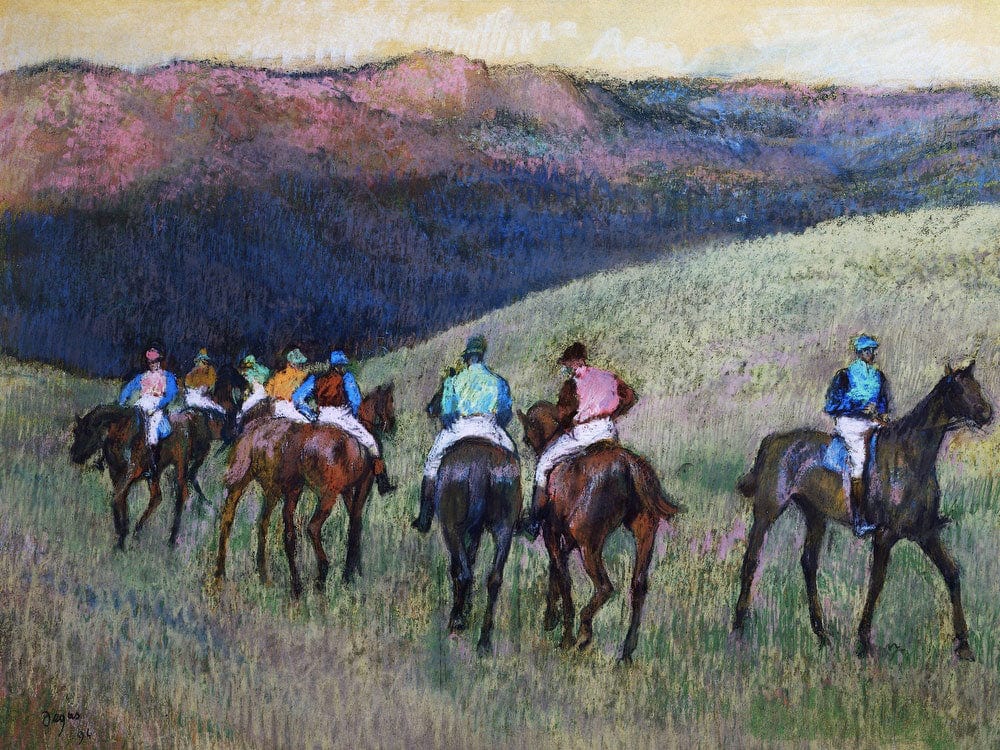 Racehorses In A Landscape By Edgar Degas - Image 7