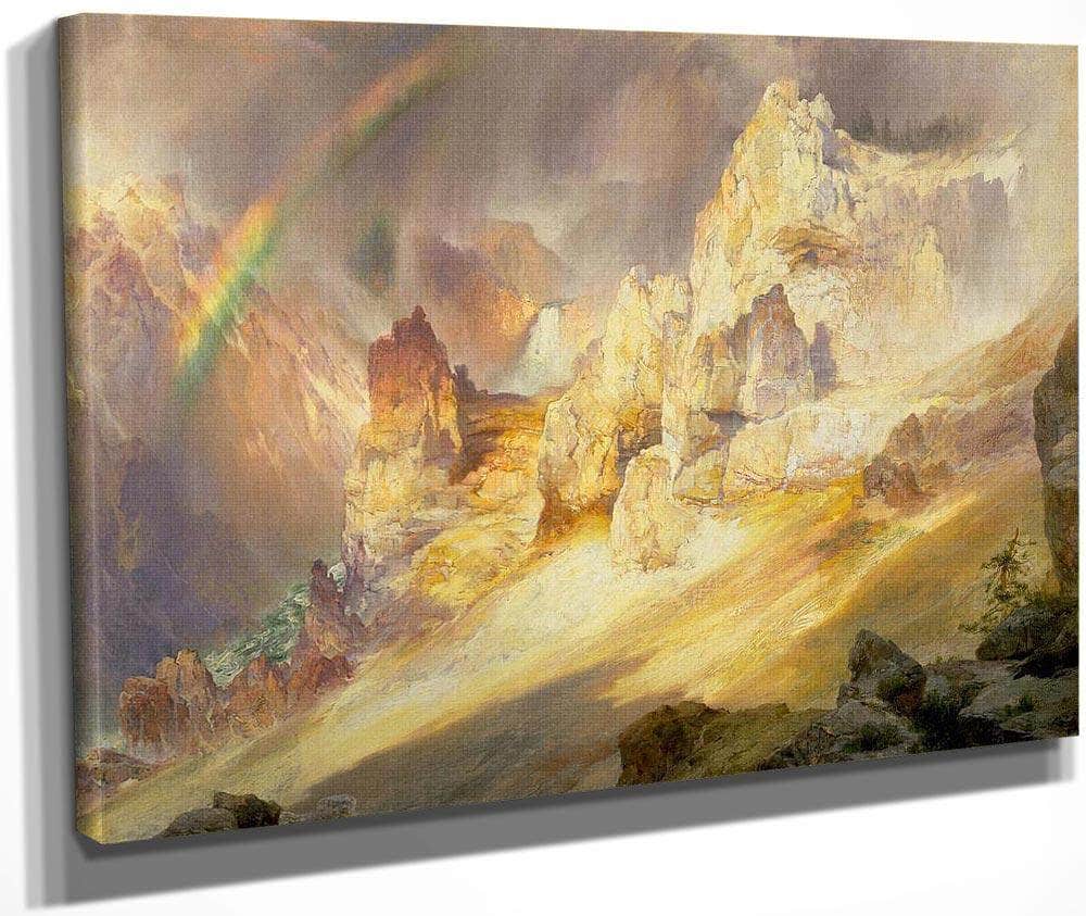 Rainbow Over The Grand Canyon Of The Yellowstone By Thomas Moran