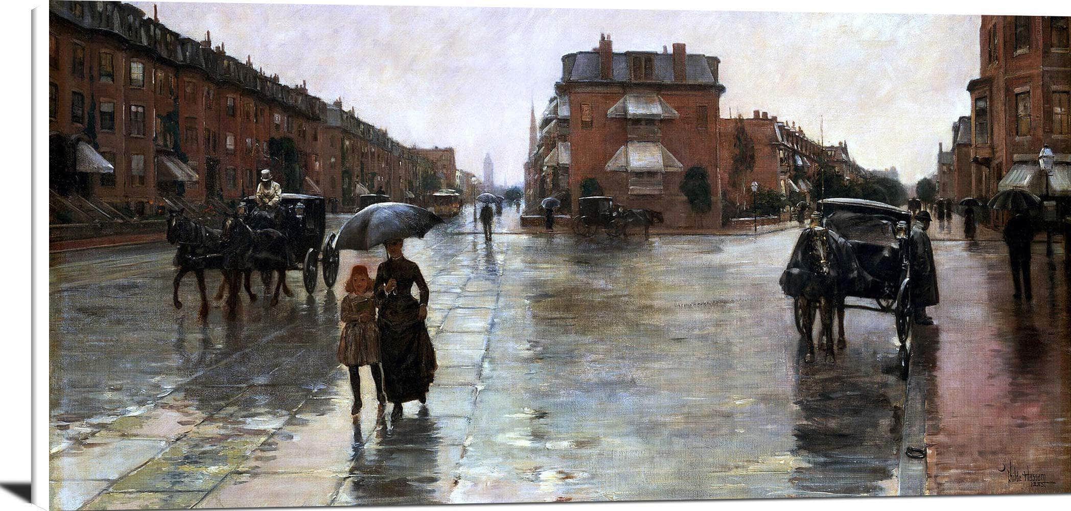 Rainy Day, Boston Painting Frederick Childe Hassam Canvas Art